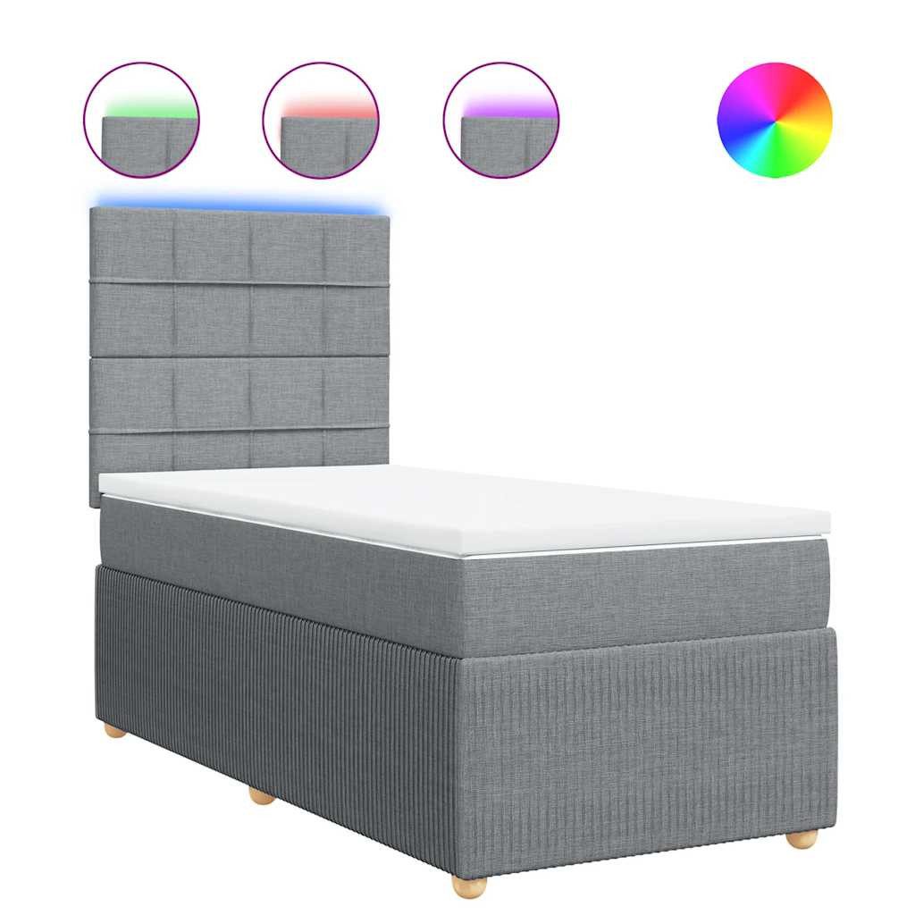 vidaXL Bett Boxspringbett mit Matratze Hellgrau günstig online kaufen