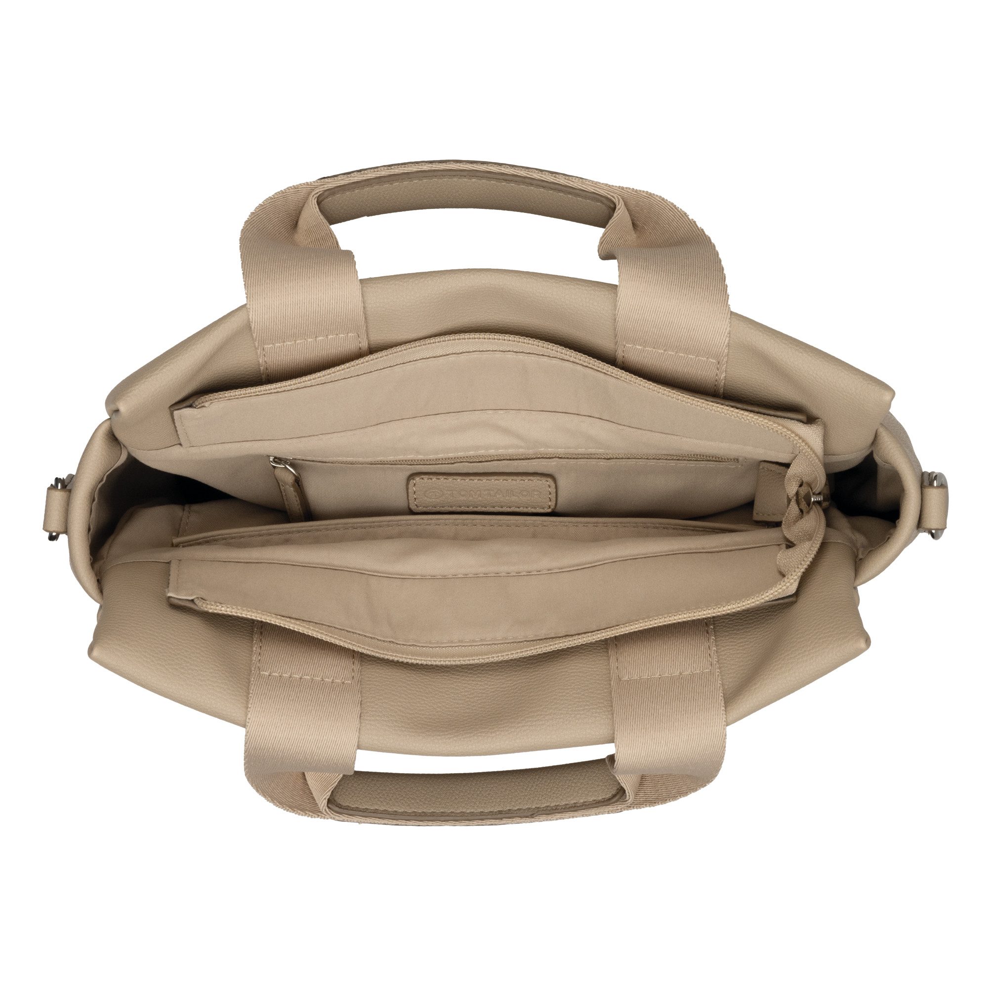 TOM TAILOR Shopper Rella, aus fein genarbtem Material mit farblich passendem Gewebeband