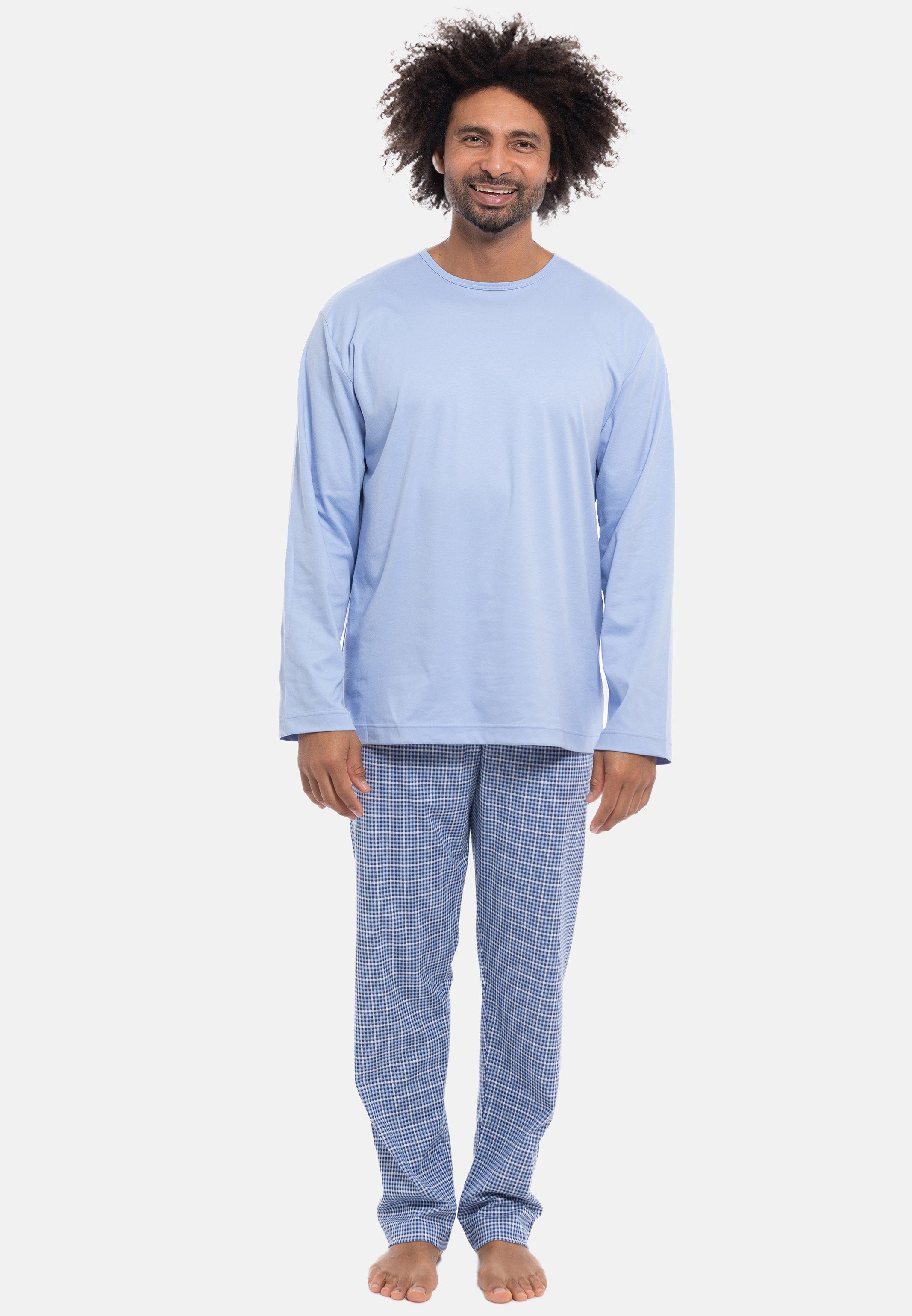 Wäsche/Bademode Nachtwäsche Mey Pyjama Lounge - Nightwear (Set, 2 tlg) Schlafanzug Langarm - Baumwolle - Langarm-Shirt und lange