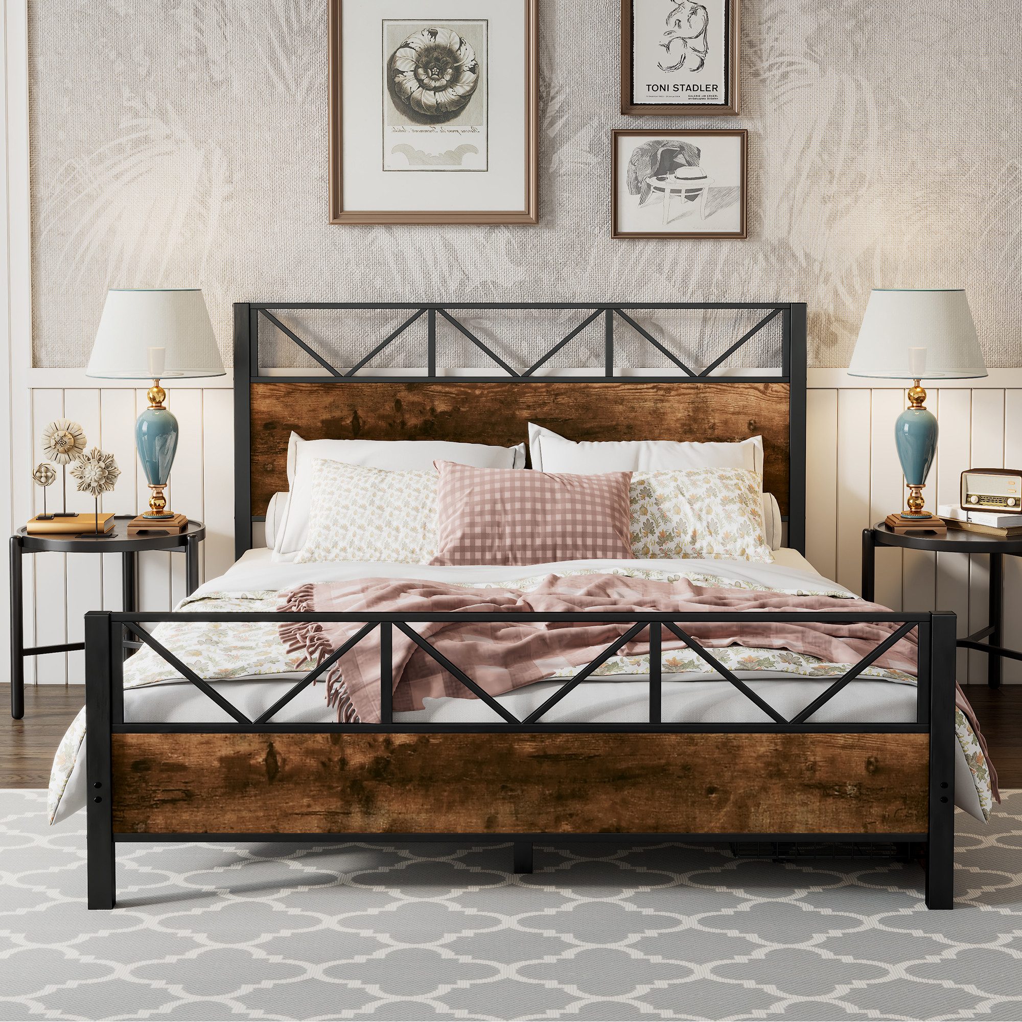 OKWISH Stauraumbett Stauraumbett Metallbett,Schubladen mit Rollen (Stilvoll günstig online kaufen