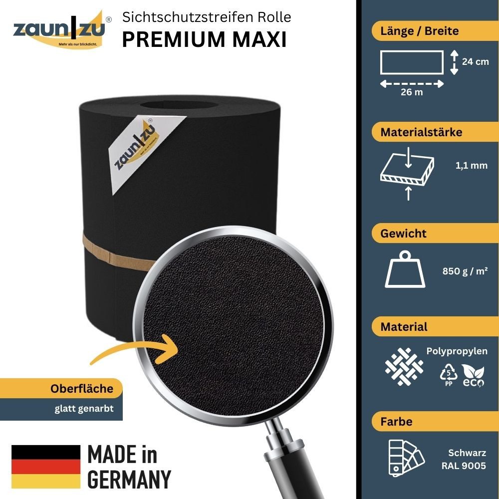 zaunzu Sichtschutzstreifen Premium Maxi für Doppelstabmatten günstig online kaufen