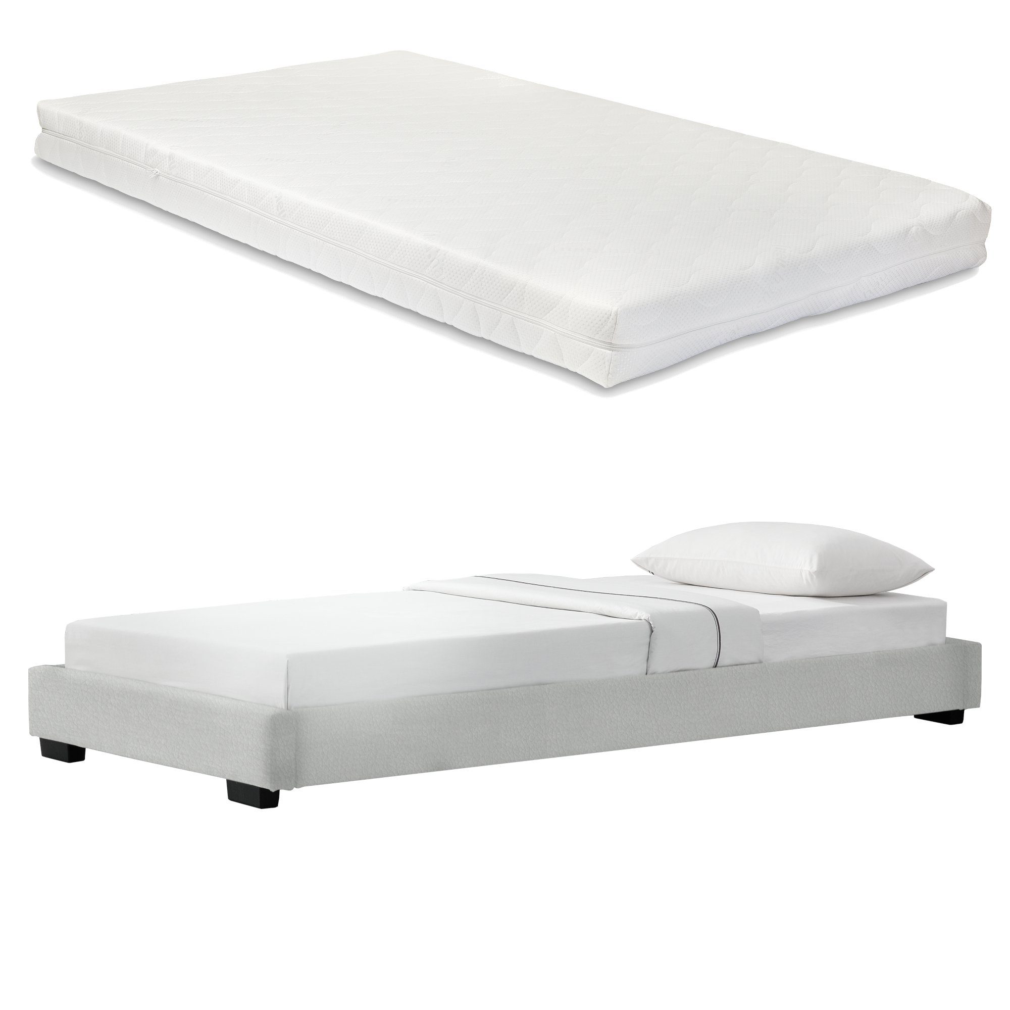 Corium Polsterbett, »Solingen« mit Kaltschaummatratze 90x200 cm Weiß