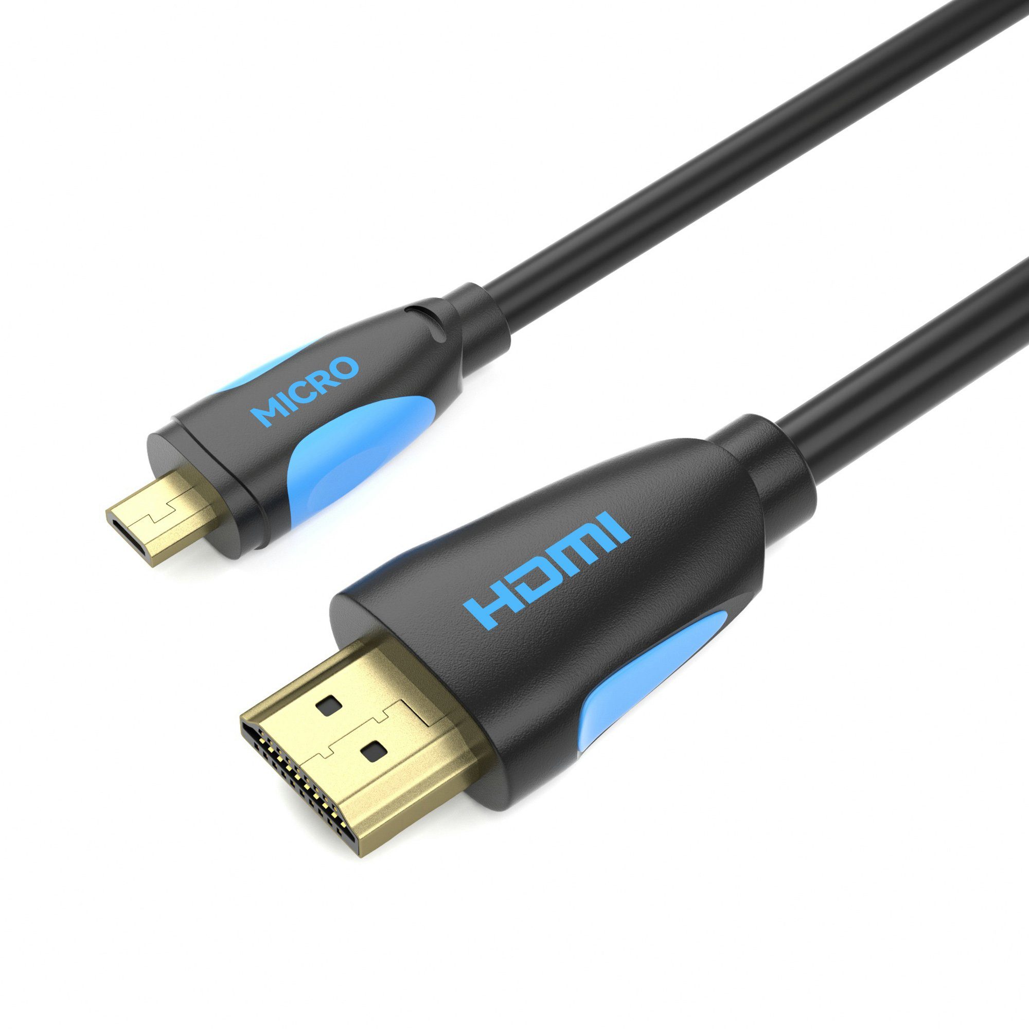 JAMEGA Micro HDMI Kabel 4K High Speed Adapterkabel Kamera GoPro HDMI-Kabel, Micro HDMI Stecker, HDMI Stecker, (100 cm)