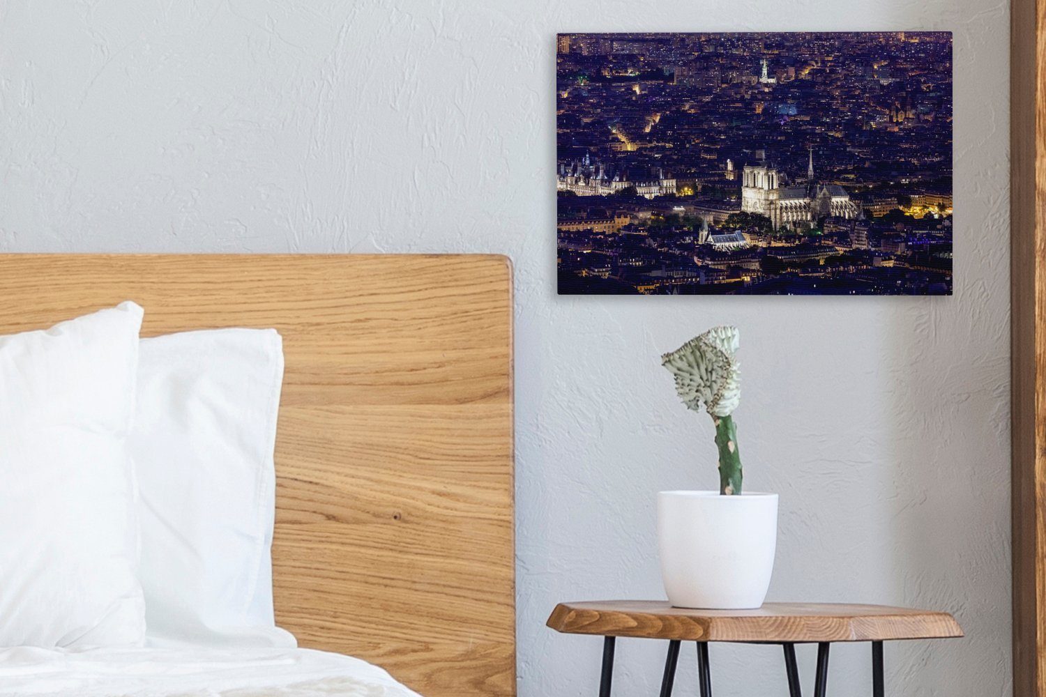 OneMillionCanvasses® Leinwandbild Panorama cm Paris Leinwandbilder, Notre und von Dame, (1 Aufhängefertig, Wanddeko, 30x20 Wandbild St)