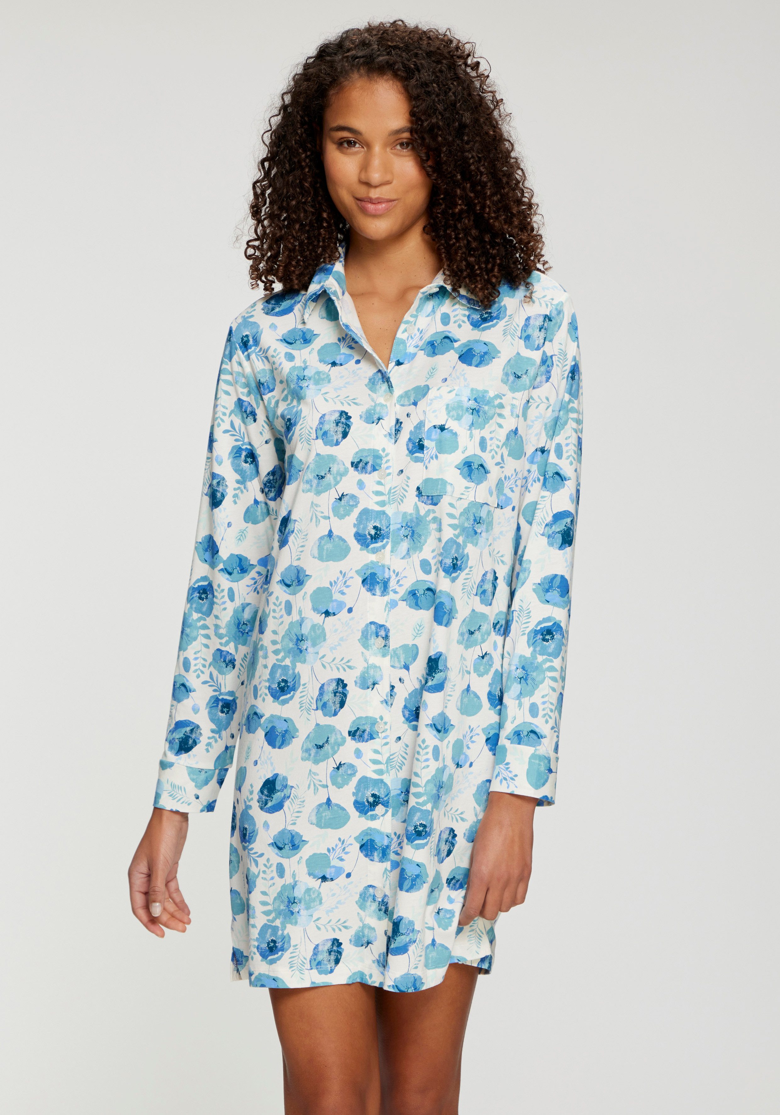 Vivance Dreams by Lascana Nachthemd (1-tlg) mit durchgehender Knopfleiste