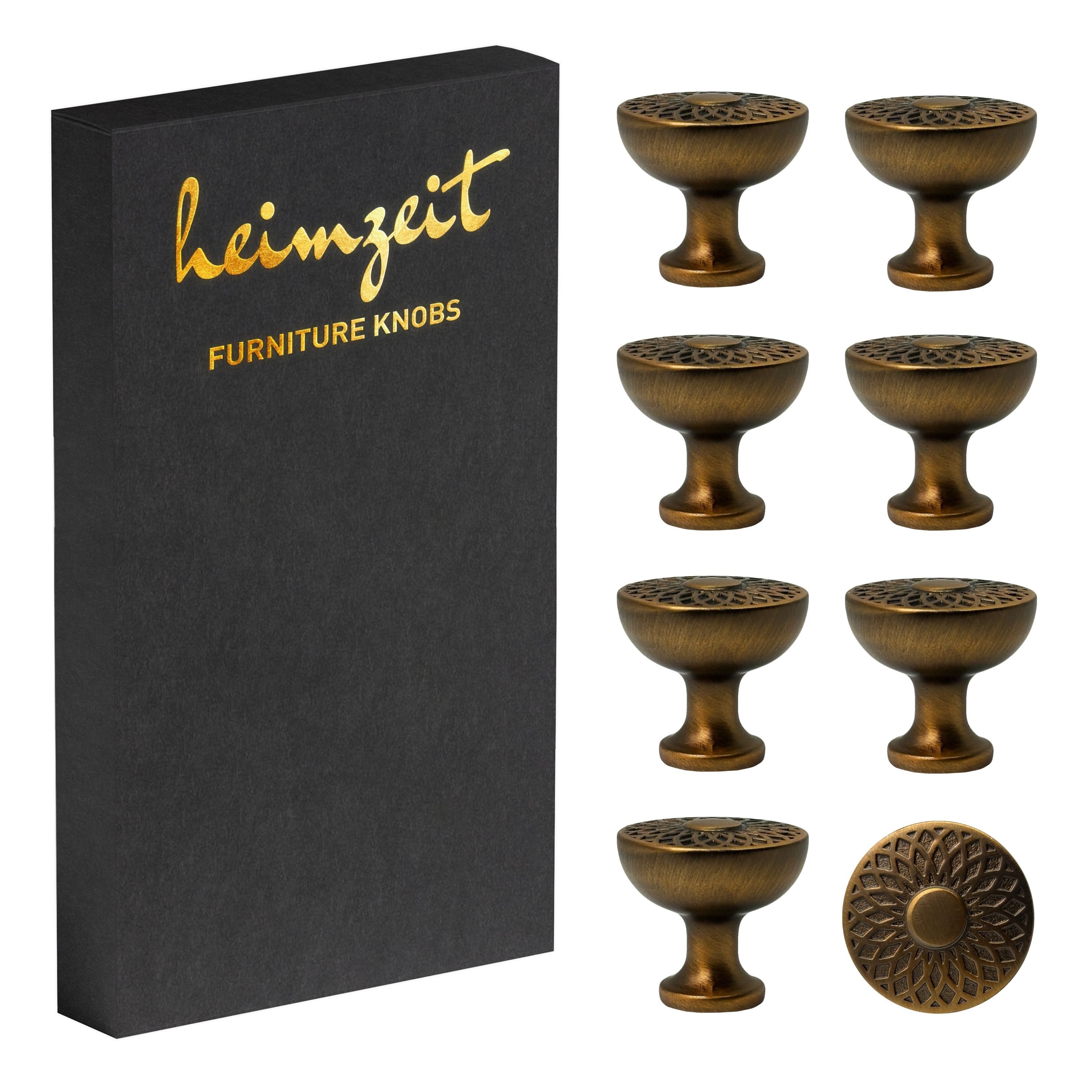 heimzeit Möbelgriff heimzeit Möbelknöpfe Urban - 8 Stück (Set), für Schubladen, Türen und Kommoden, inkl. Schraube