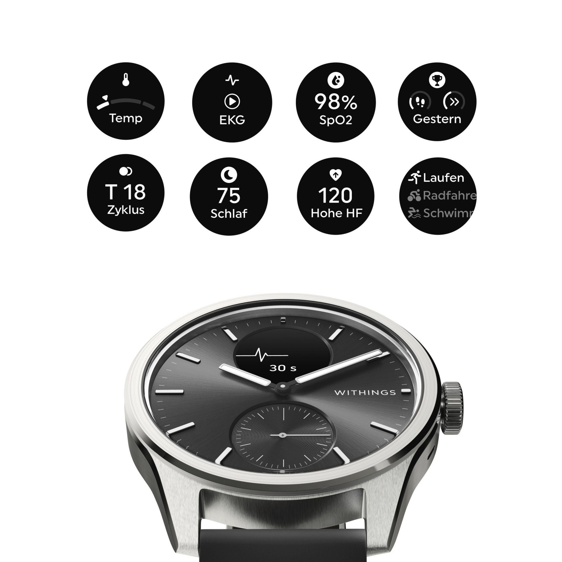 Withings ScanWatch 2 (42 cm/0,63 Zoll) Smartwatch mm) (1,6