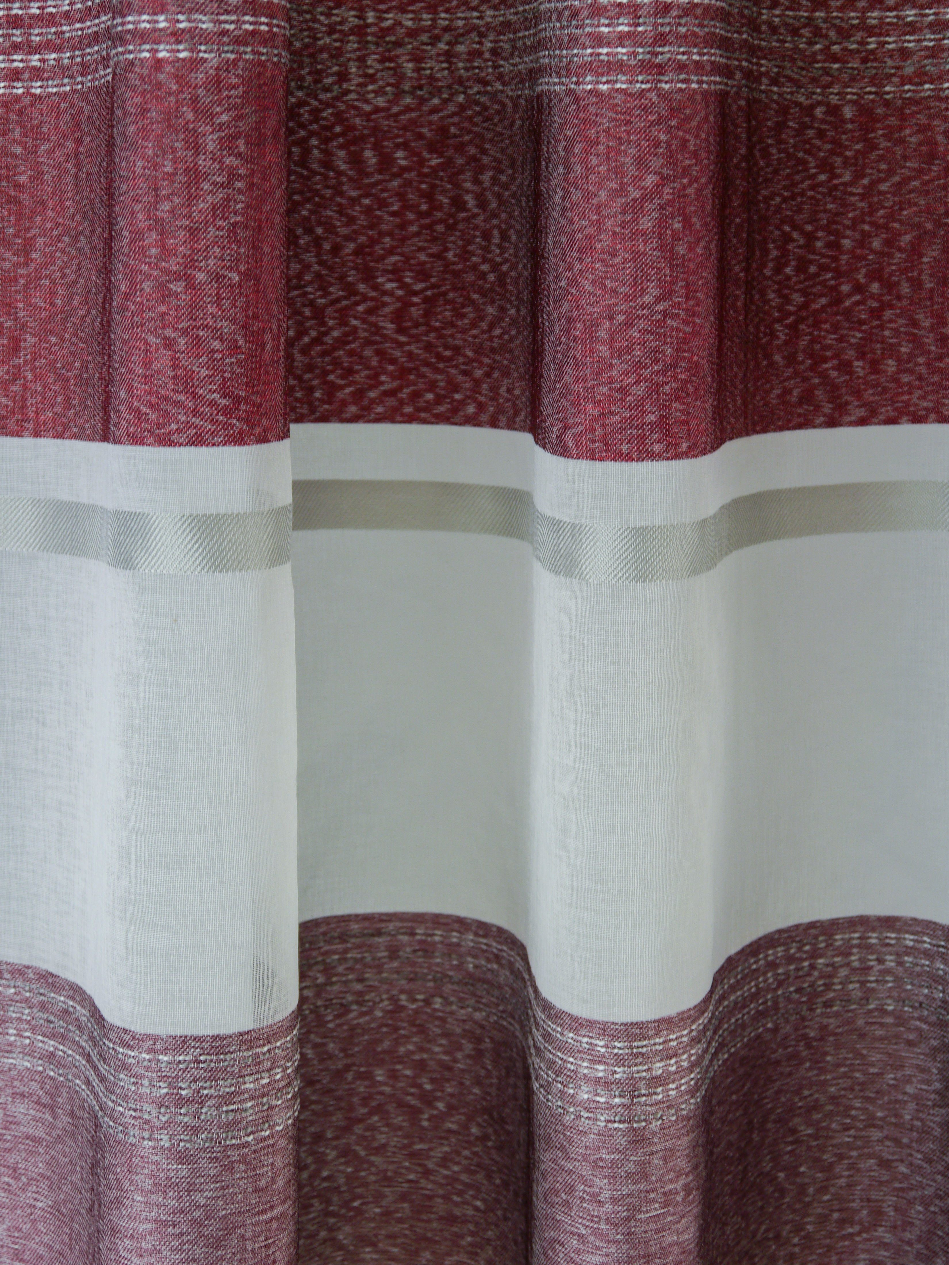 Vorhang Schlaufenschal Streifen EXPERIENCE, cm, halbtransparent, Quer 140x245 Lintex, 2516 St), (1 Seitenschal Schlaufen Mulitfunktionsband Rot-Weinrot