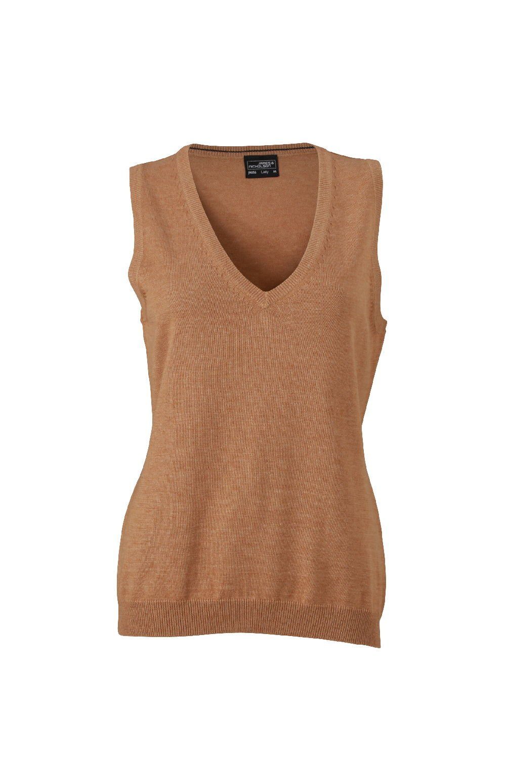 Nicholson Strickqualität V-Neck JN Damen & James Leichte Pullunder 656 camel Pullunder