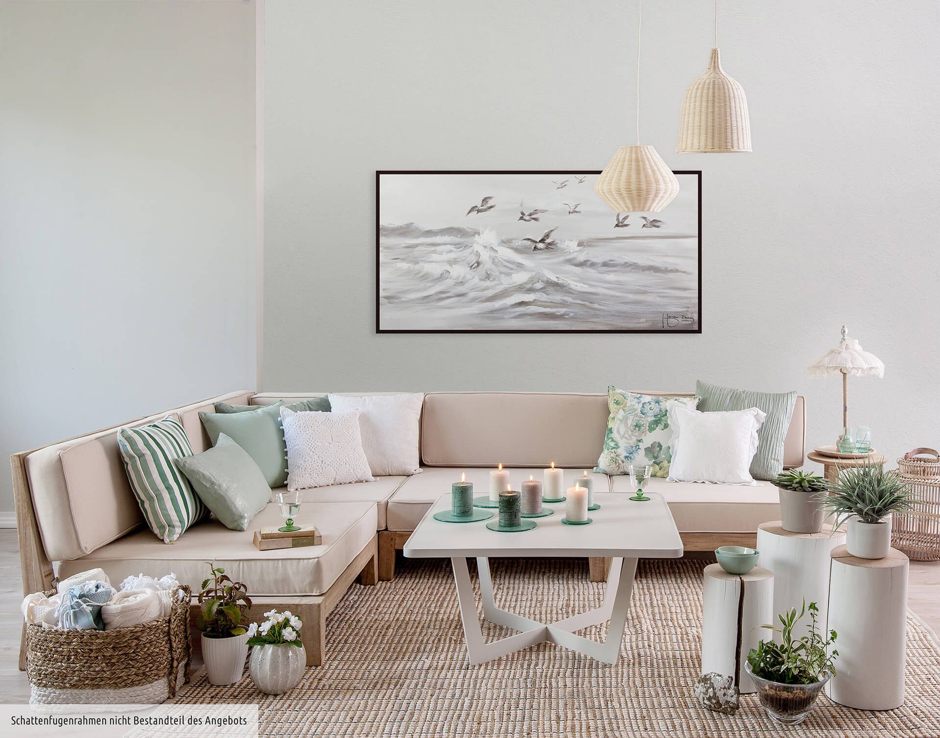 KUNSTLOFT Gemälde Kapriolen 120x60 cm, Leinwandbild 100% HANDGEMALT Wandbild Wohnzimmer