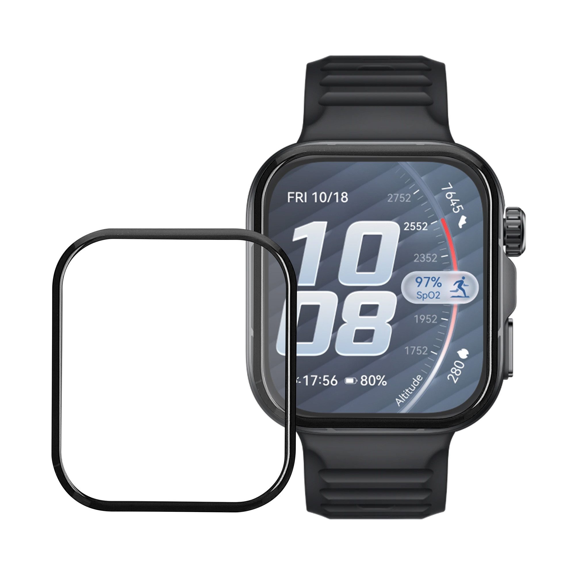 kwmobile 2x Displayschutzfolie für Huawei Watch FIT 5 Pro Smartwatch, 2-tlg., Schutzfolie für Fitness Tracker - robuster Displayschutz - transparent