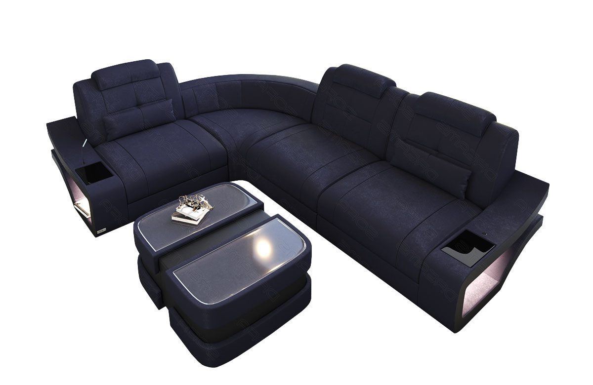 Ecksofa Polster Stoff Sofa Elena L Form Stoffsofa Altara Wildleder Optik