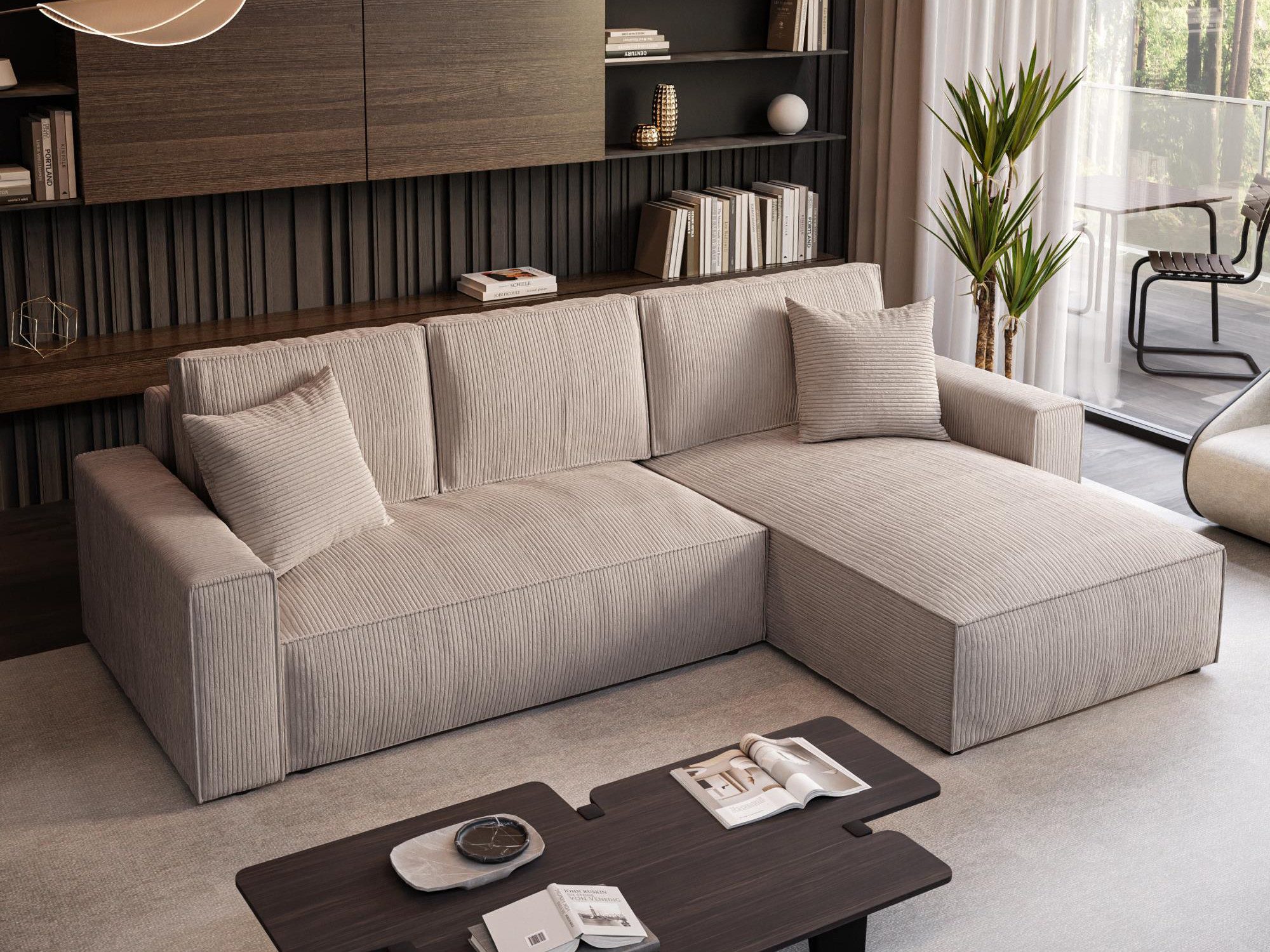 Beautysofa Ecksofa mit Schlaffunktion und Bettkasten PARYS L, Polstersofa a günstig online kaufen