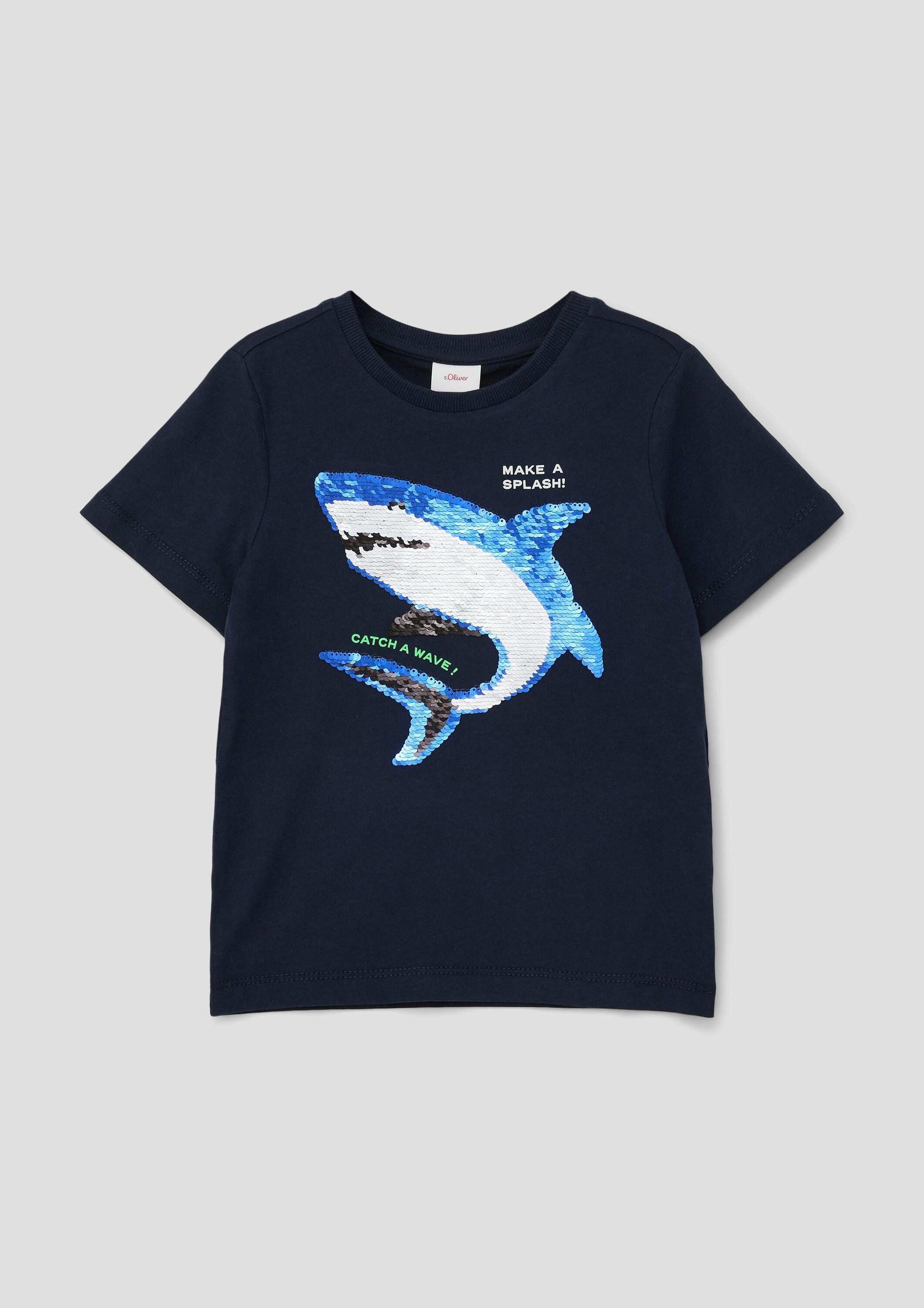 s.Oliver Kurzarmshirt T-Shirt T-Shirt mit Wendepailletten