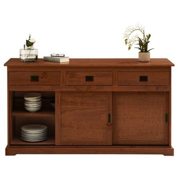 IDIMEX Sideboard SAVONA, Sideboard Kommode Kieferkommode, 3 Türen, dunkelbraun