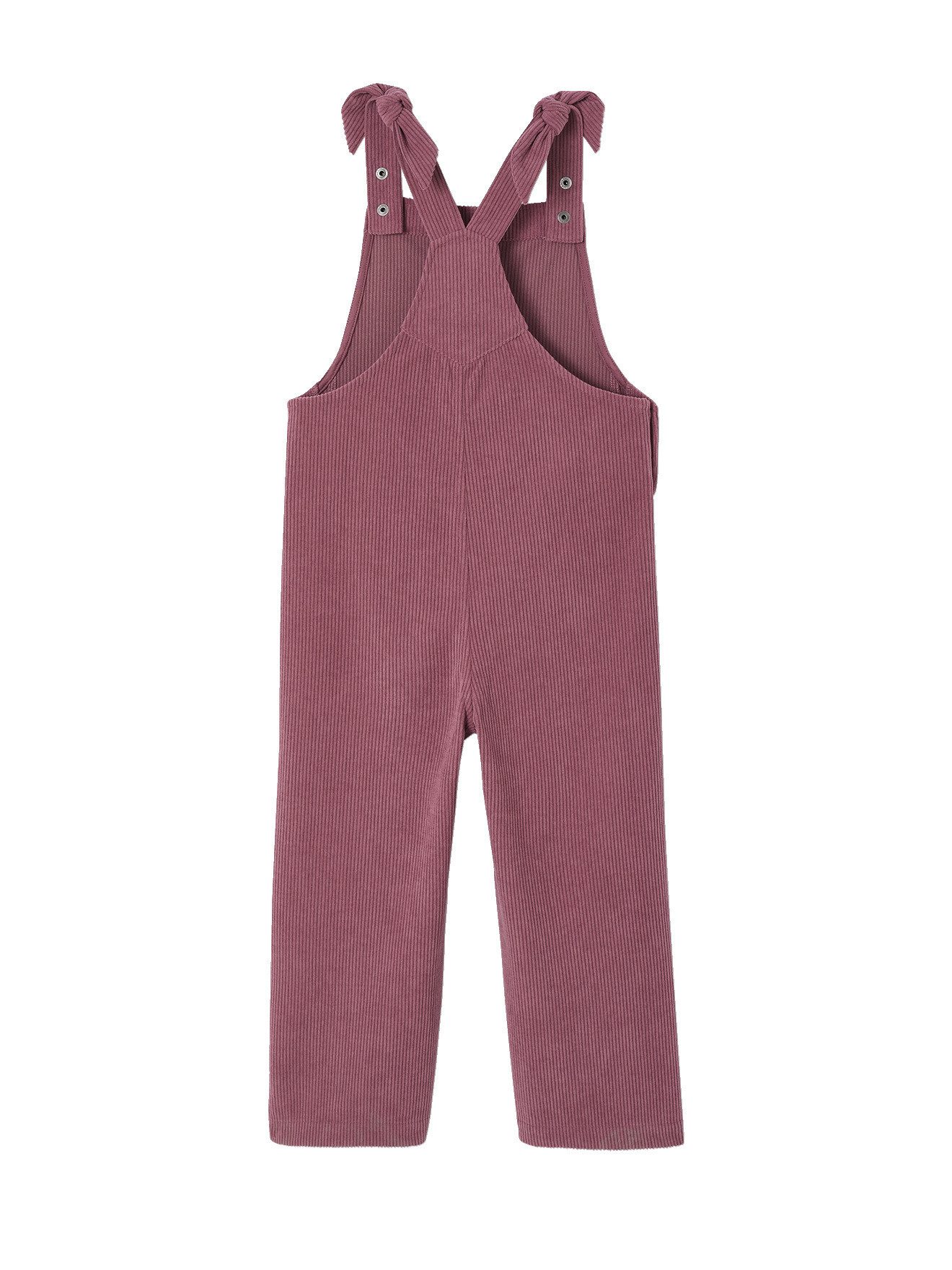 vertbaudet Jumpsuit Mädchen Samt-Latzhose mit weitem Bein