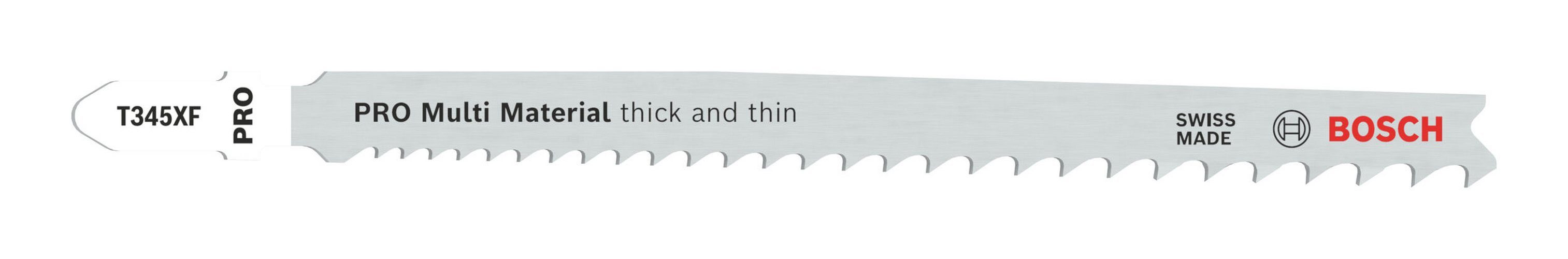 BOSCH Stichsägeblatt Pro Multi Material thick and thin (5 Stück), Multi Material thick and thin T345XF, 132 mm - 5er Pack