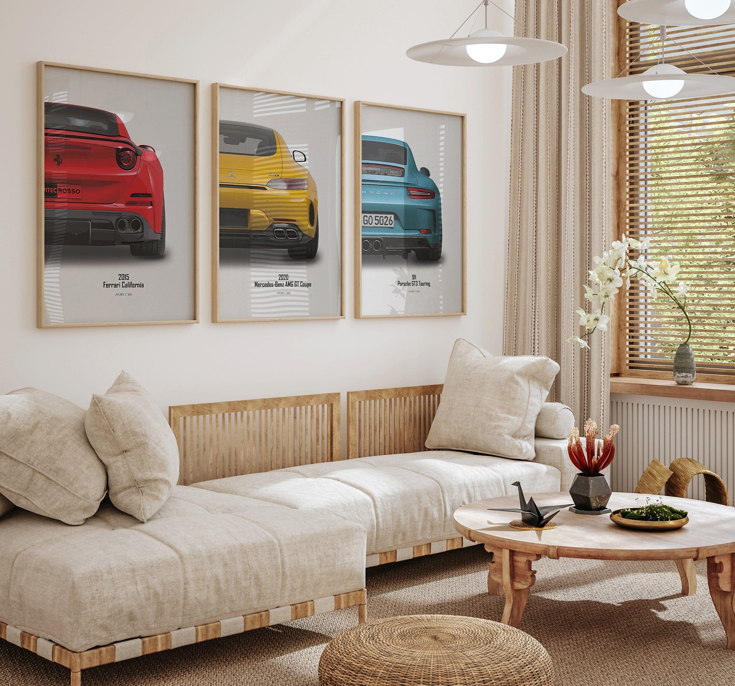 JUSTGOODMOOD Poster Sportwagen BMW PORSCHE FERRAR Nissan Super Sport Auto Geschenk für ihn, NISSAN GT-R TURBO (1 St)