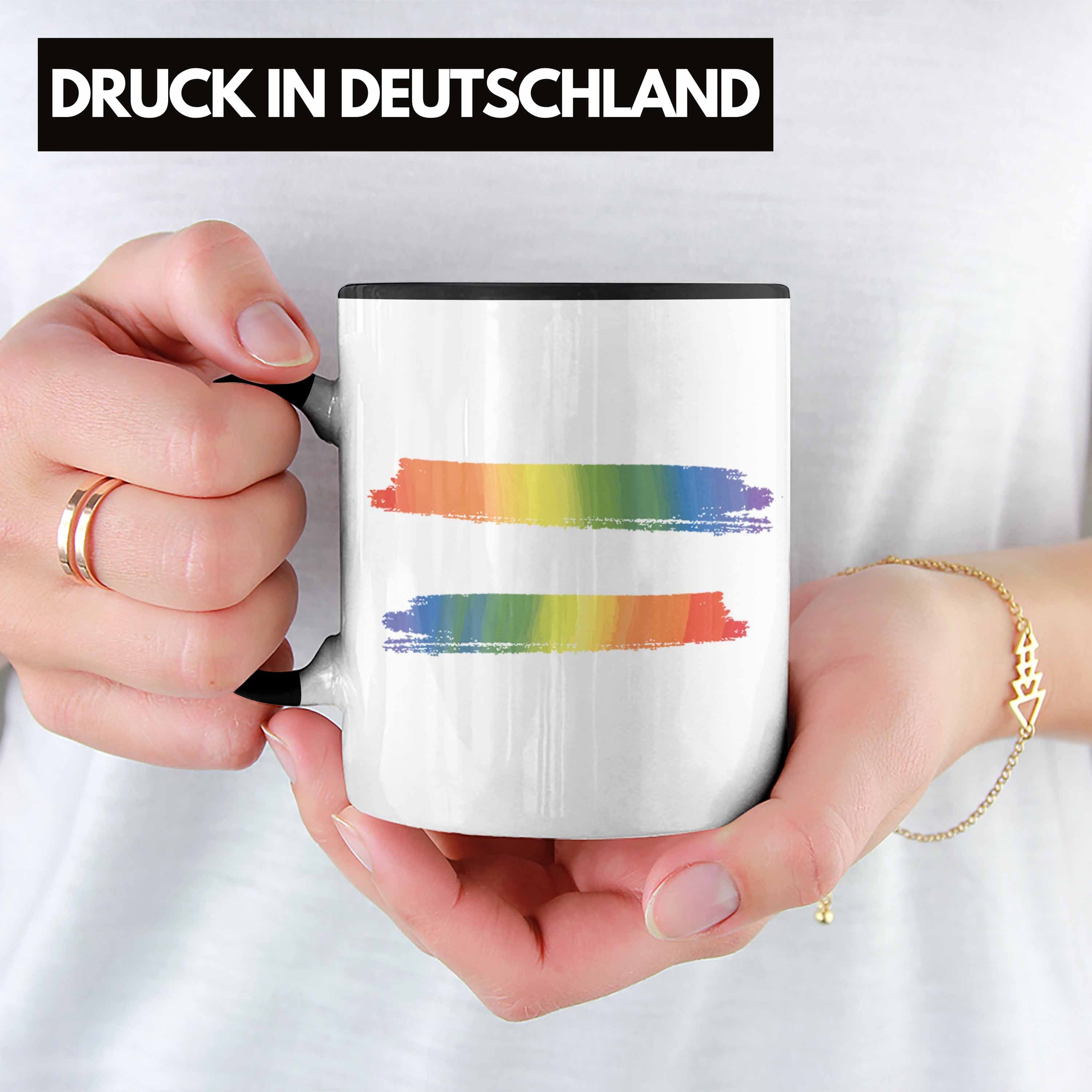 Trendation Lesben Tasse Geschenk Pride Schwule - Schwarz Transgender LGBT Regenbogen Trendation Grafik Tasse