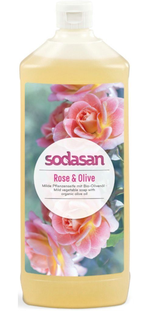 Olive Sodasan Liter Flüssigseife u. Rose 1 SODASAN Flüssigseife
