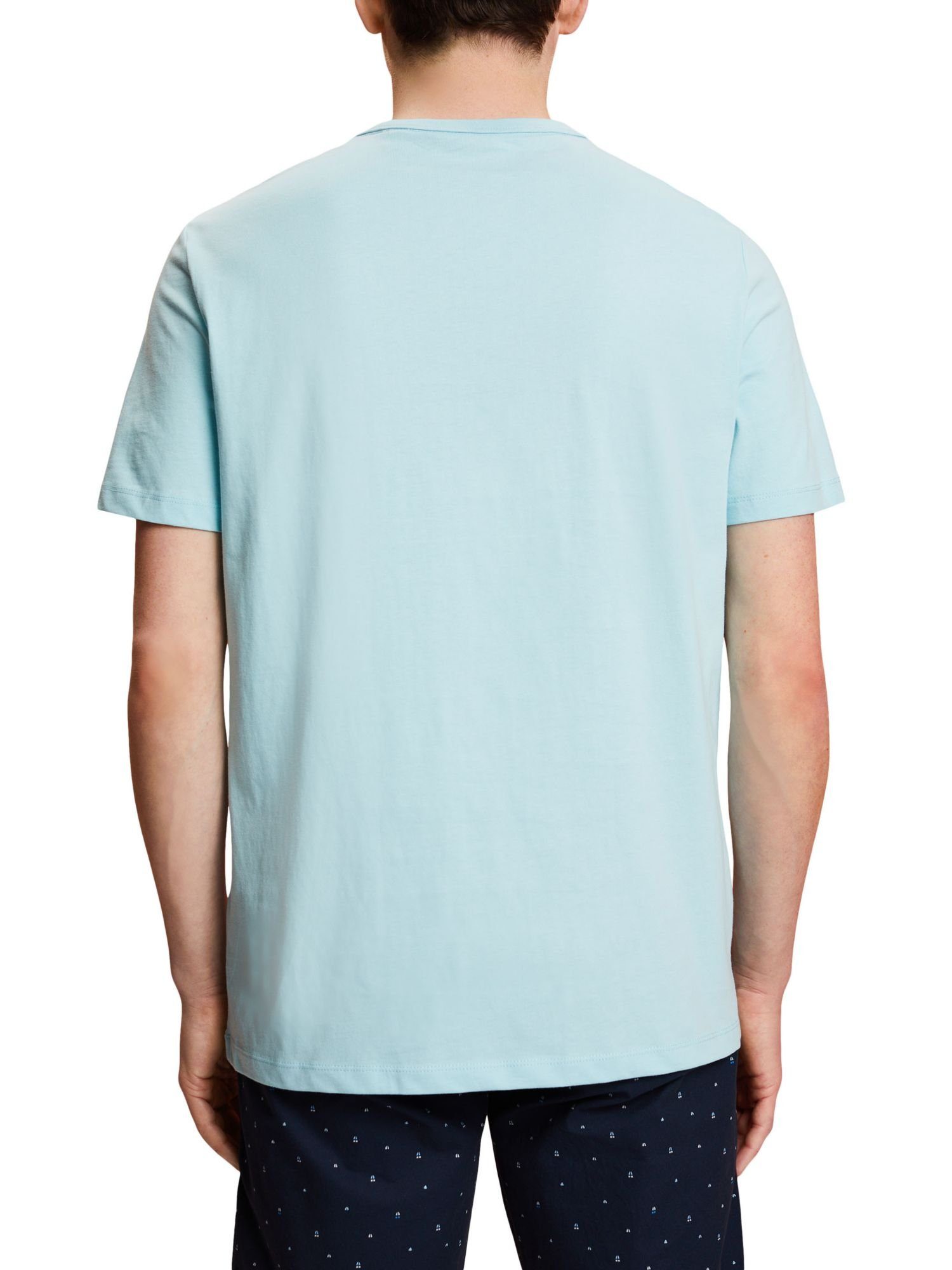 Bedrucktes TURQUOISE T-Shirt Baumwolle LIGHT Esprit 100 % Jersey-T-Shirt, (1-tlg)