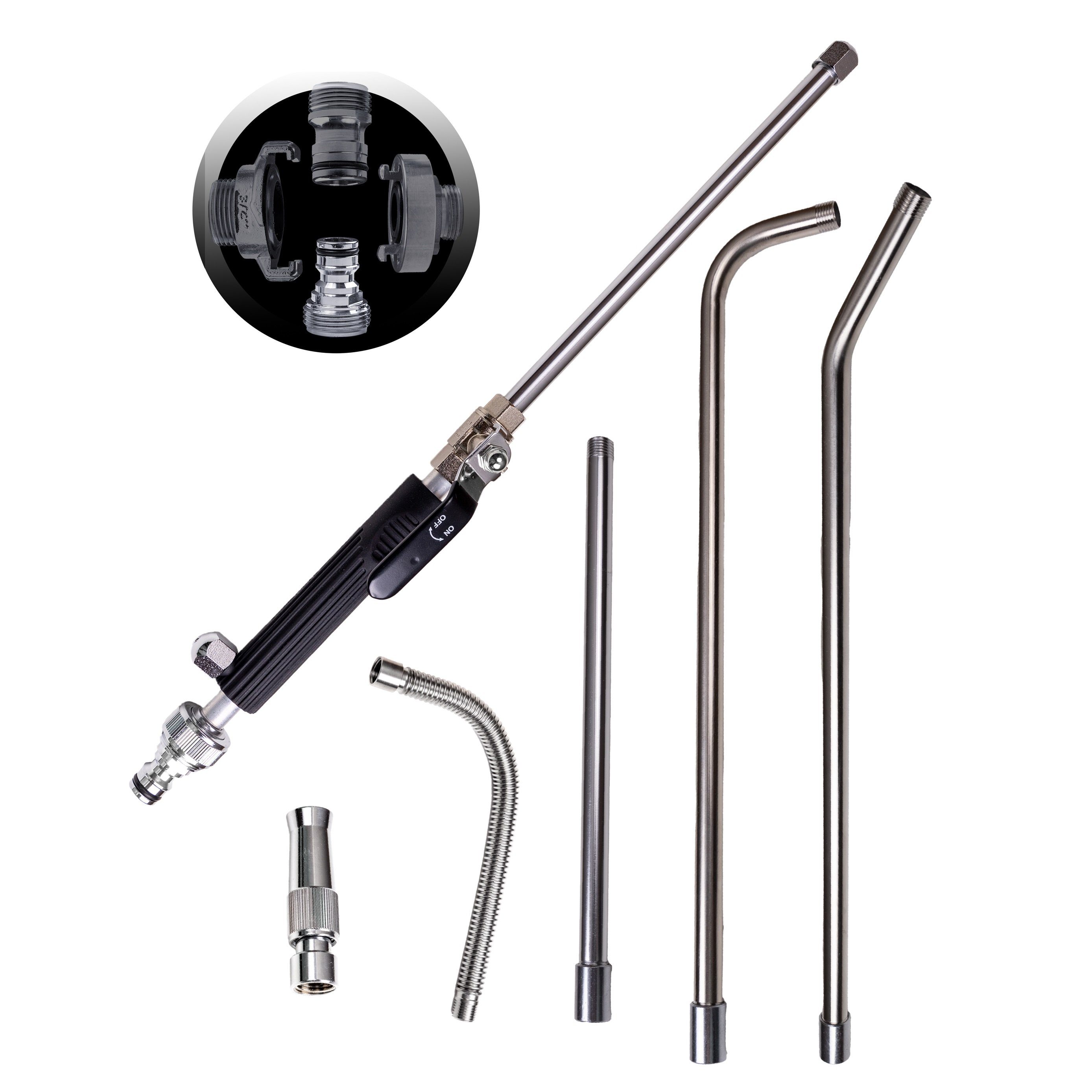 SpiceFlow Multifunktionsbrause HydroJet SpiceFlow® Set: Gardena kompatibel, 1/2 Zoll Gardena Anschluss Multifunktional stufenlos verstellbar