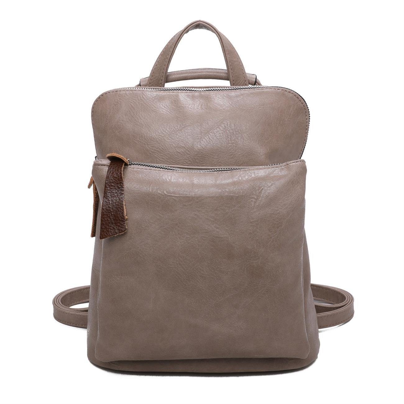 ITALYSHOP24 Rucksack Damen Rucksack Tasche Umhängetasche Schultertasche Handgepäck Shopper, Handtasche Crossover Tagesrucksack Cityrucksack Daypack Handgepäck