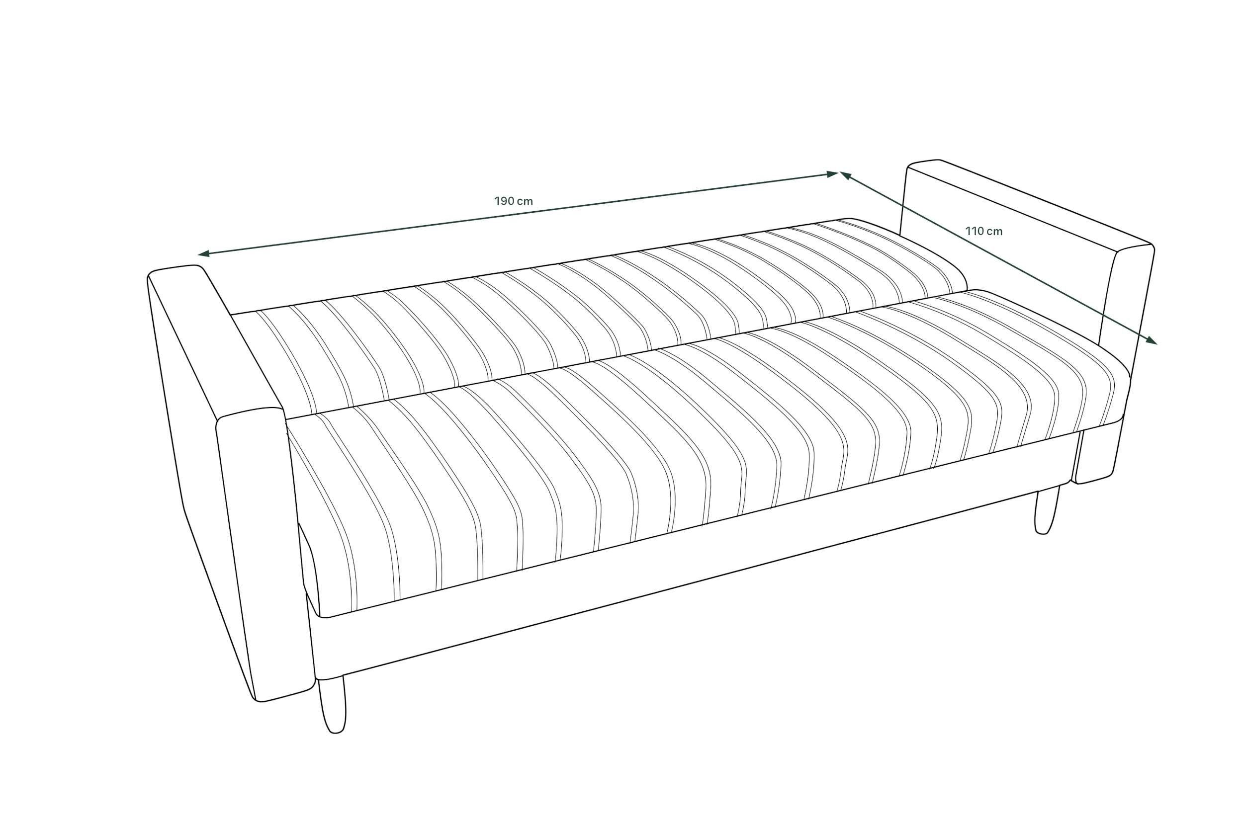 Sofa, Sitzkomfort, Melisa, Bettkasten, mit Modern mit Bettfunktion, 3-Sitzer Schlafsofa, Design Stylefy