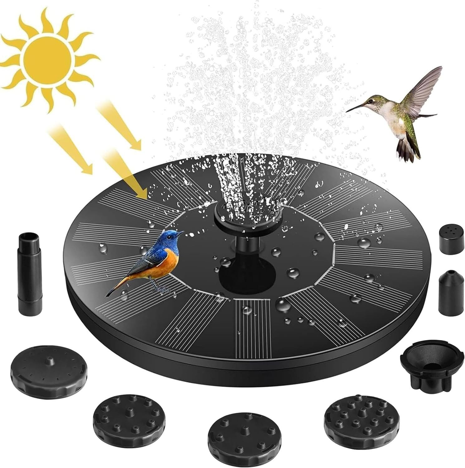 DOPWii Gartenbrunnen Solarbrunnen,1.2W-Solar Springbrunnen,Solar Teichpumpe günstig online kaufen