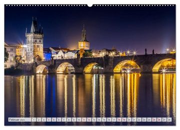 CALVENDO Wandkalender PRAG Impressionen bei Tag und Nacht (Premium, hochwertiger DIN A2 Wandkalender 2023, Kunstdruck in Hochglanz)