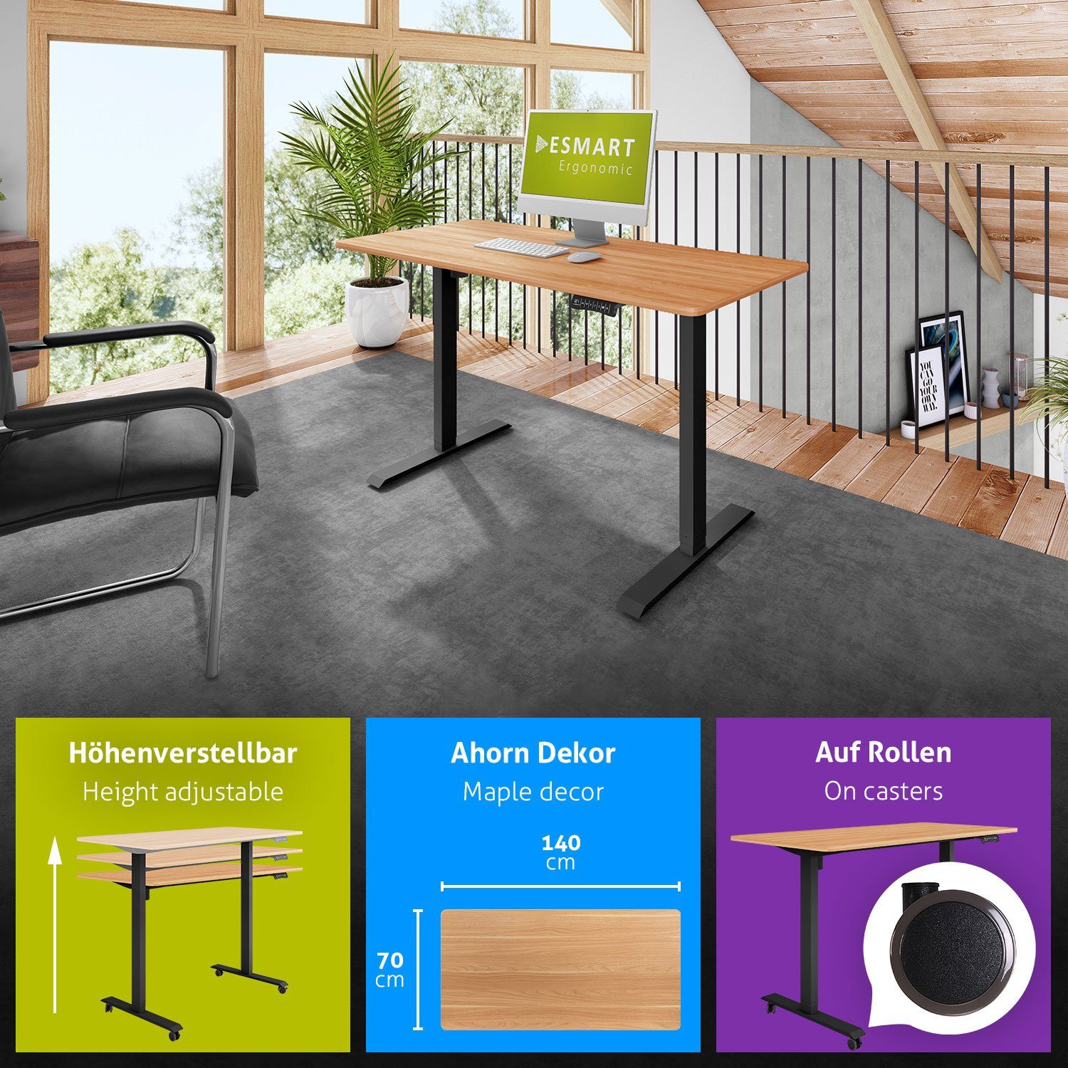ESMART Schreibtisch ESMART Germany, ETX-121 Elektrisch günstig online kaufen