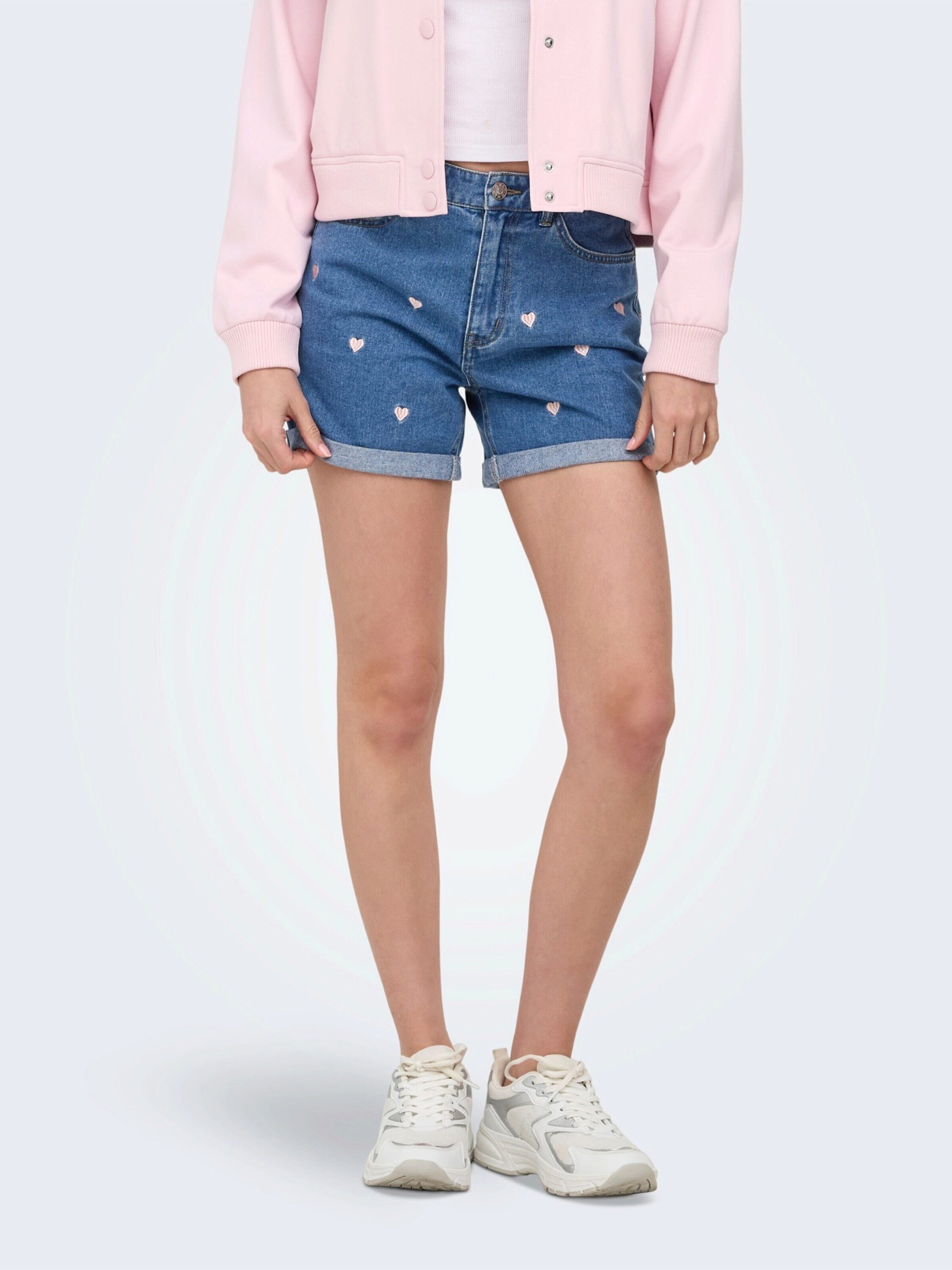 ONLY Jeansshorts ONLVega (1-tlg) Stickerei