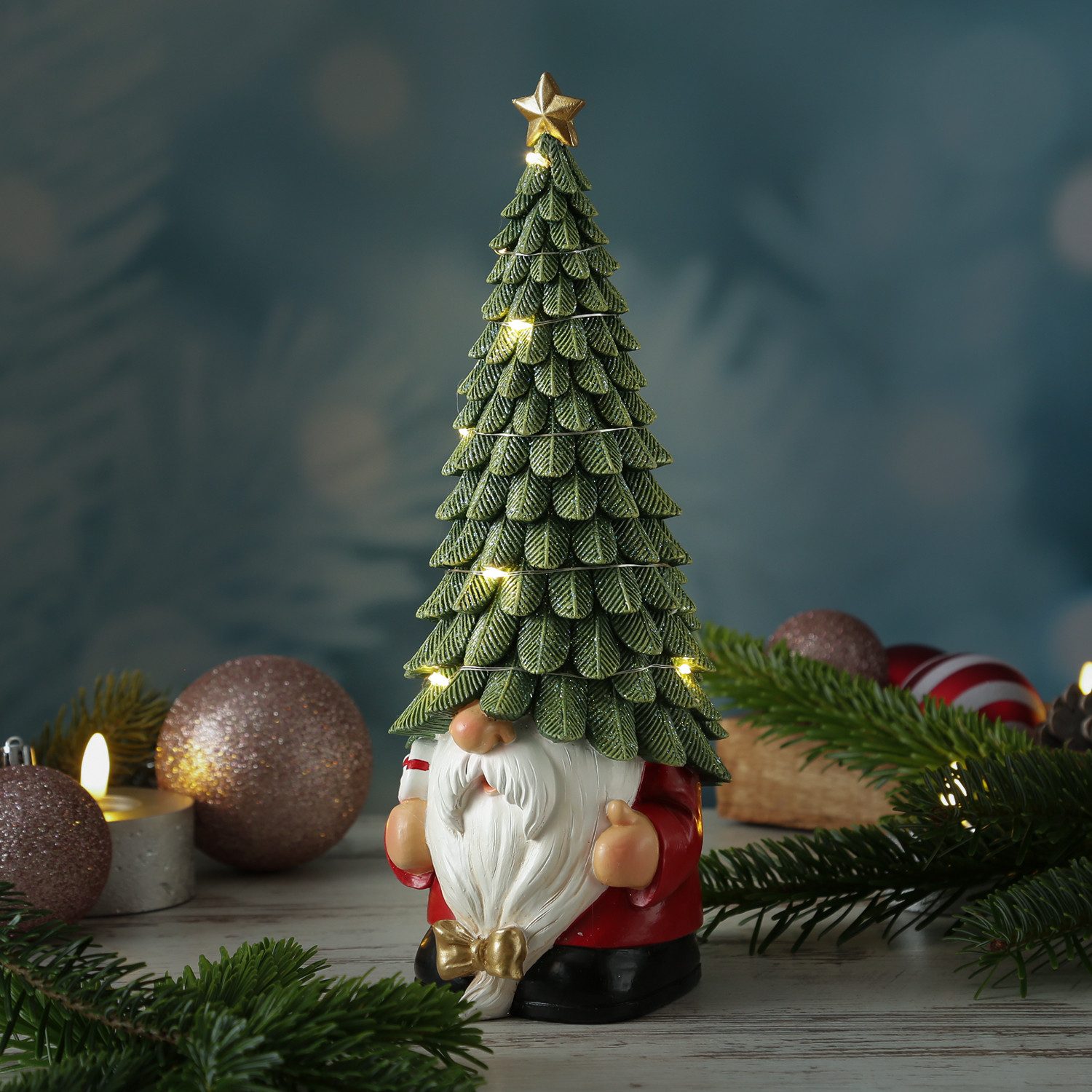 MARELIDA Weihnachtsfigur LED Weihnachtswichtel mit beleuchteter Mütze Dekof günstig online kaufen