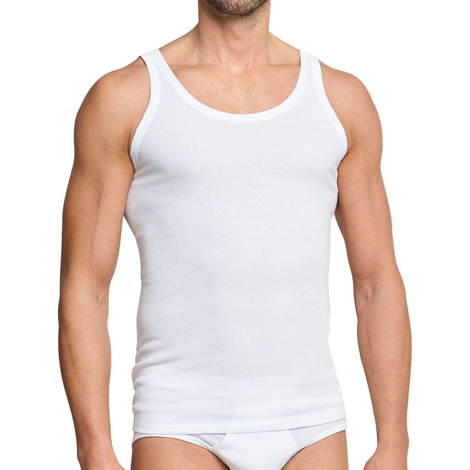 Schiesser Unterhemd Basic (3-St) Basic-Unterhemd weiß 4 in schlichtes Top-Markenqualtiät x