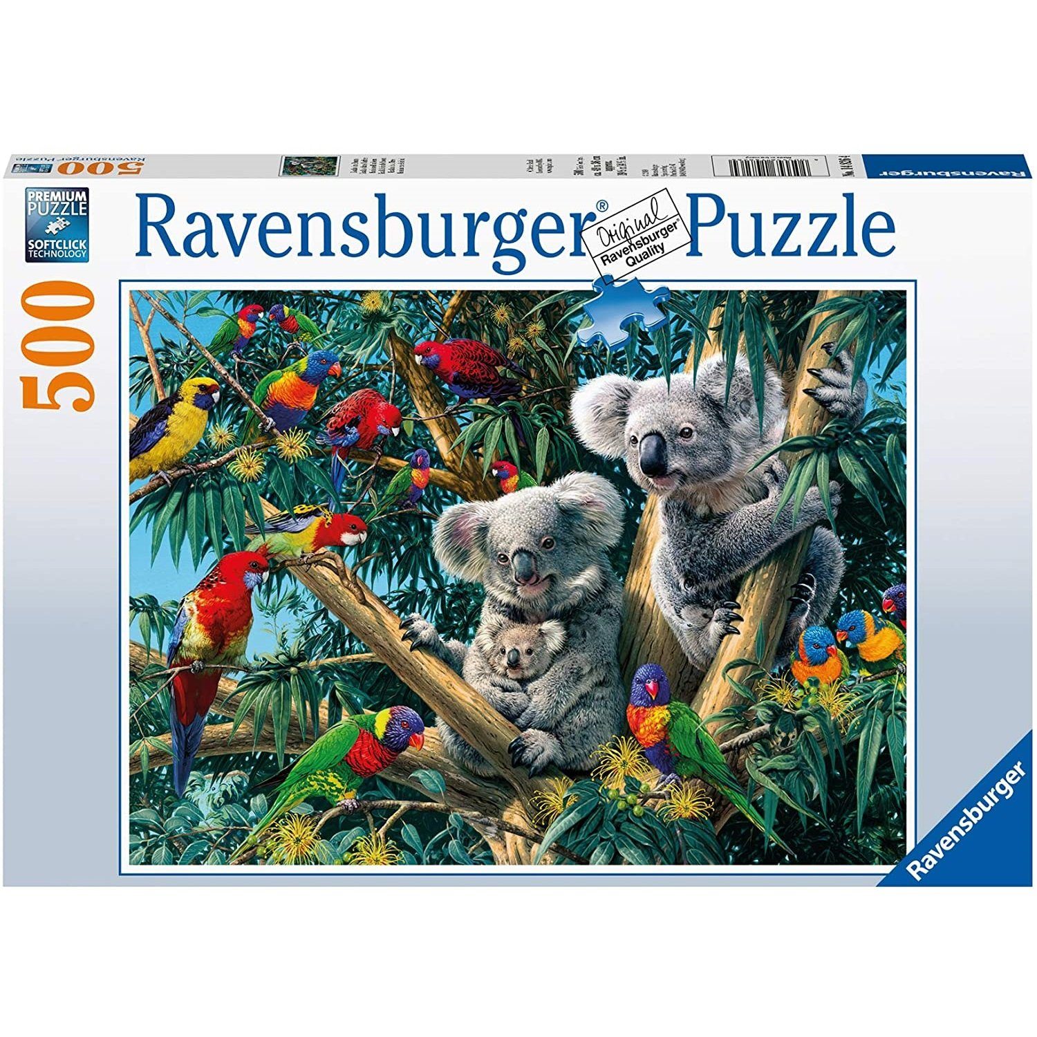 500 Ravensburger Puzzle, im Puzzleteile Baum, Koalas 500 Ravensburger Puzzle Teile -