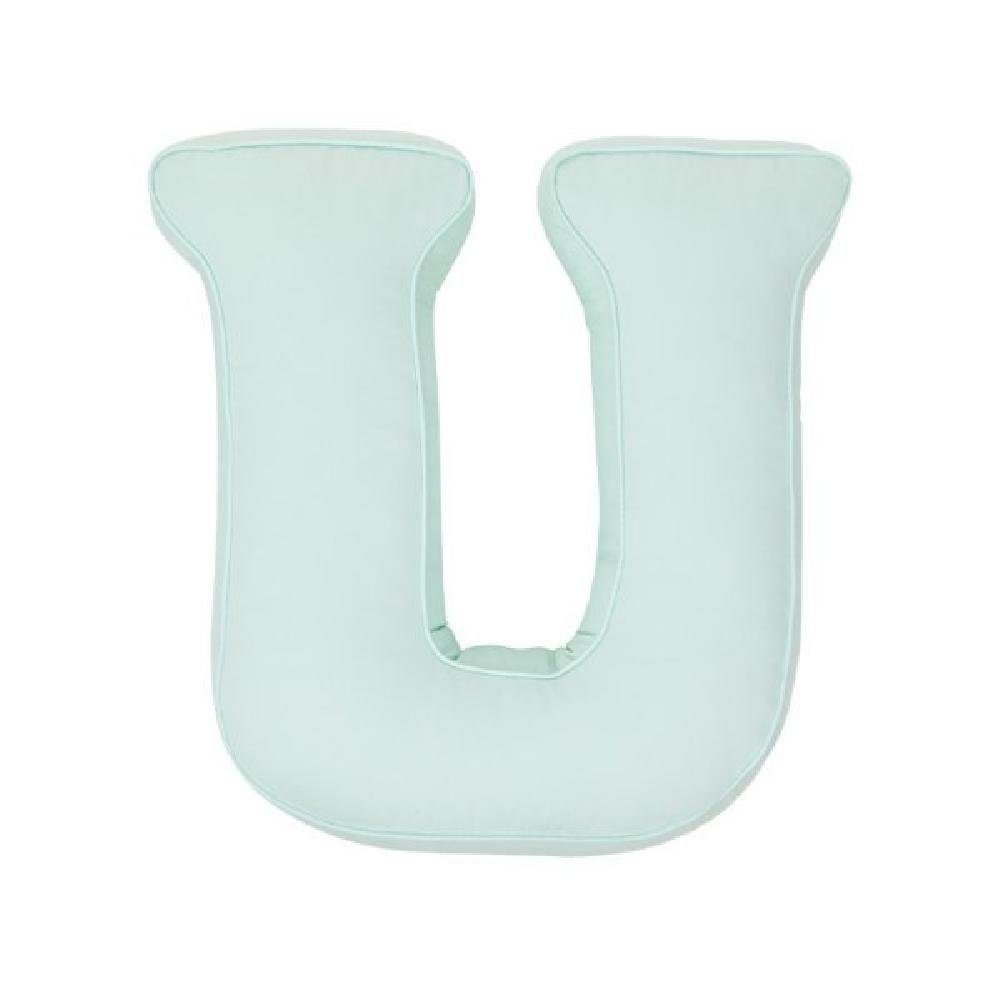 Kinderdecke Buchstabenkissen Baumwolle U Mint (40cm), Betty's Home