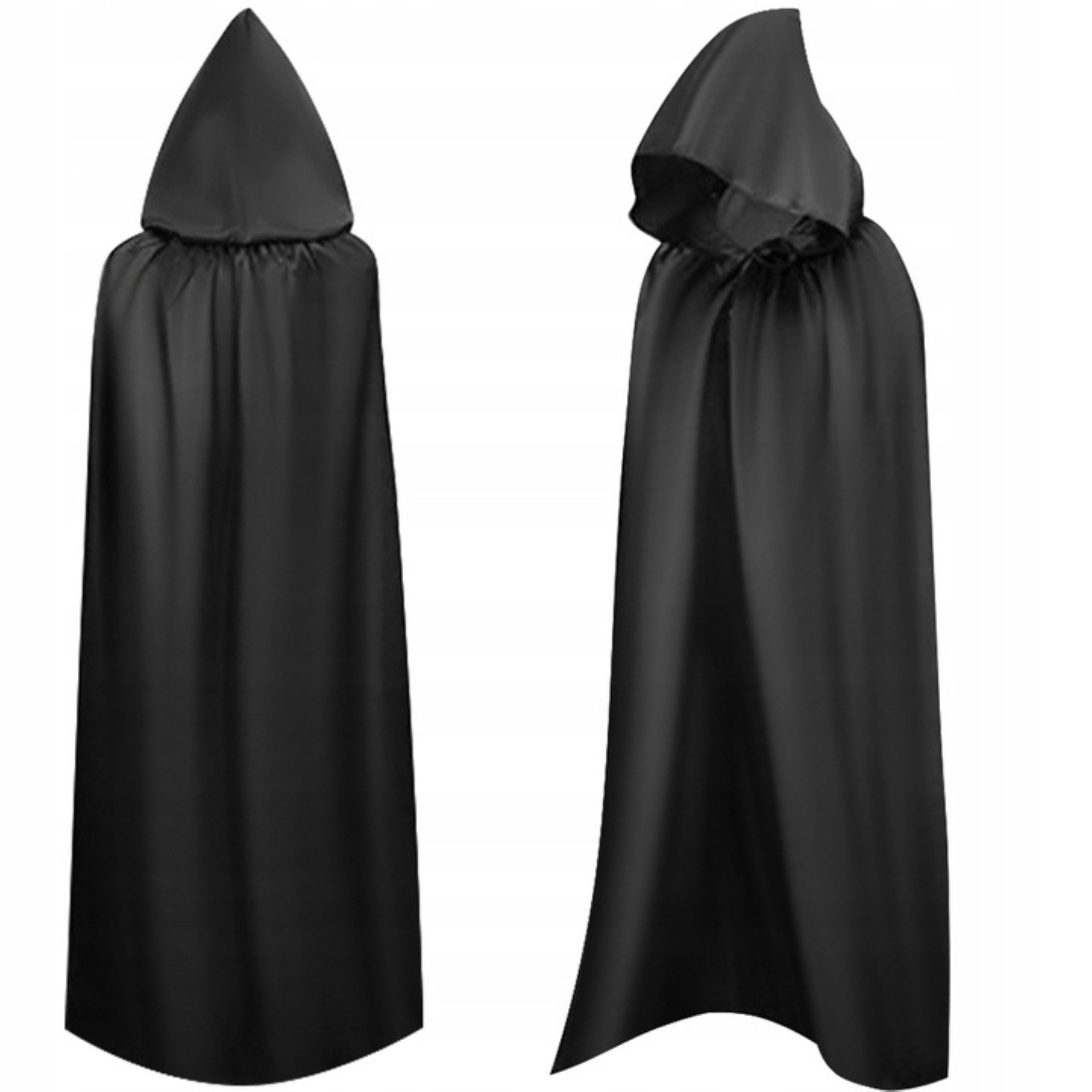 Festivalartikel Arzt-Kostüm Lange Umhang mit Kapuze 172cm, Halloween Kostüm Malatec Schwarz