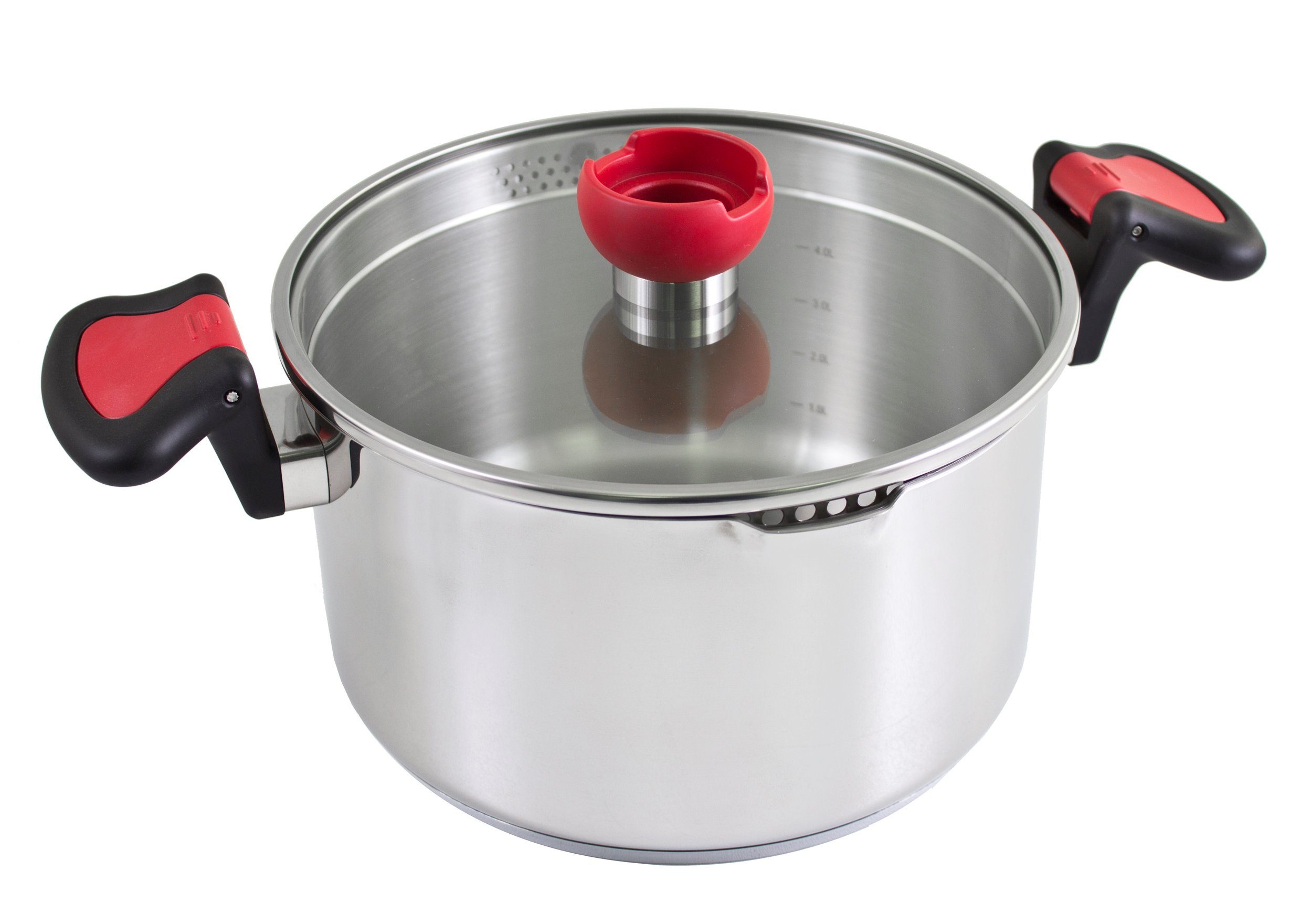 Kopf Topf-Set Kochtopfset Nelo 9-teilig, Edelstahl (9-tlg), mit Deckel, intelligenter Abgießhilfe & integrierter Siebfunktion