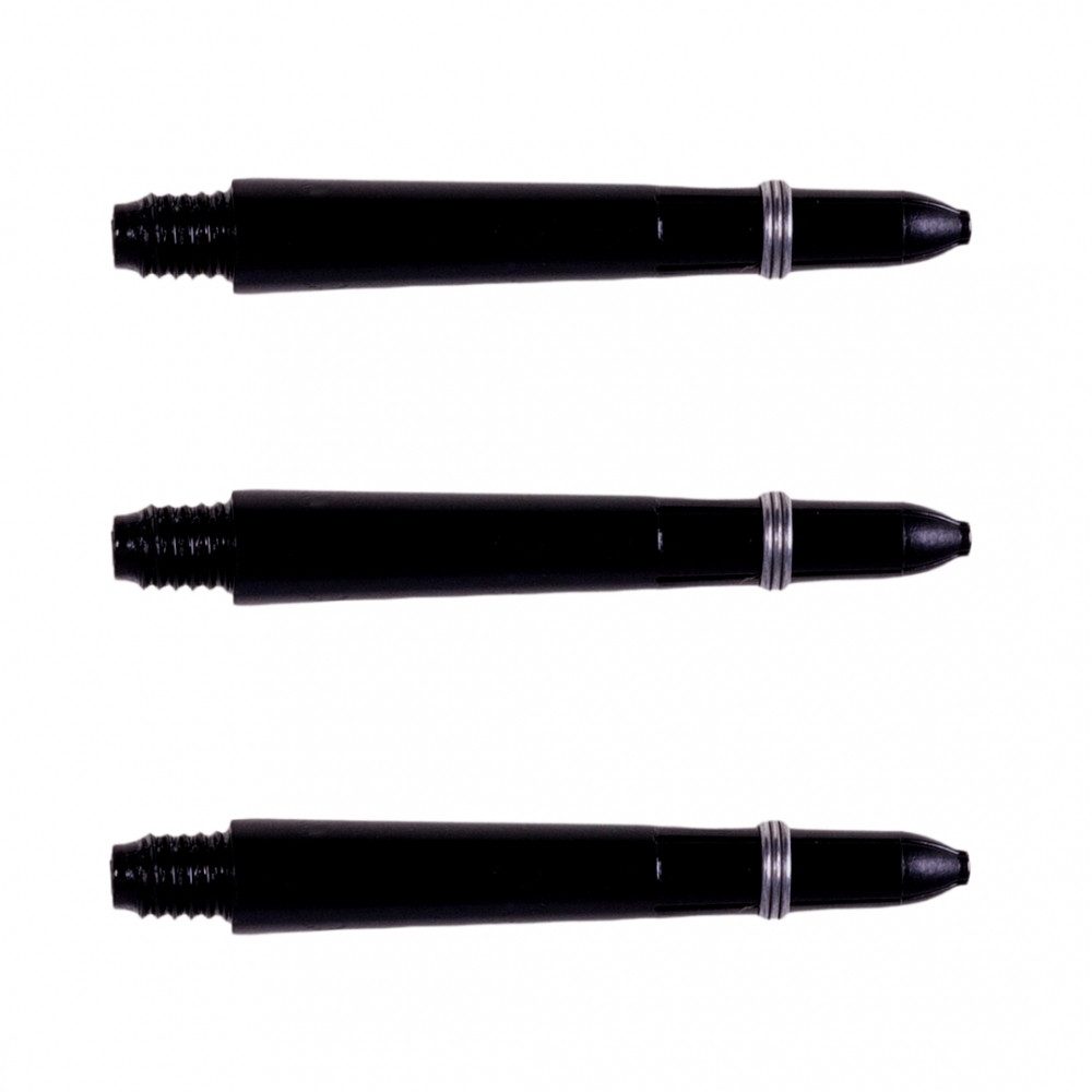 Karella Dartscheibe Karella Shaft Set Nylon + Ring short schwarz - Darts Zubehör, (Set, Verbindung zwischen Barrel und Flight), Leicht und elastisch, zusätzlicher Federring für Halt