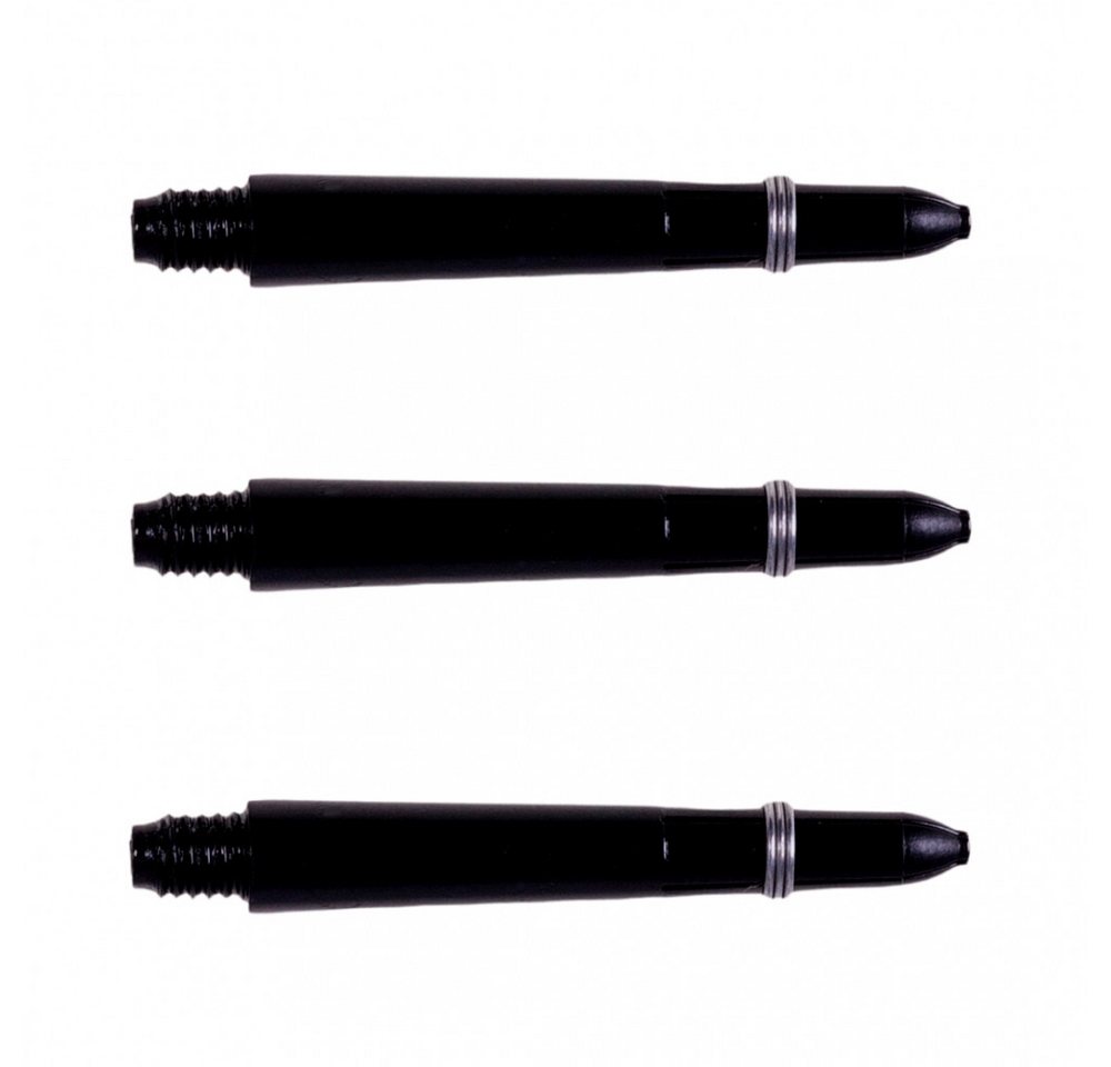 Karella Dartscheibe Karella Shaft Set Nylon + Ring short schwarz - Darts Zubehör, (Set, Verbindung zwischen Barrel und Flight), Leicht und elastisch, zusätzlicher Federring für Halt