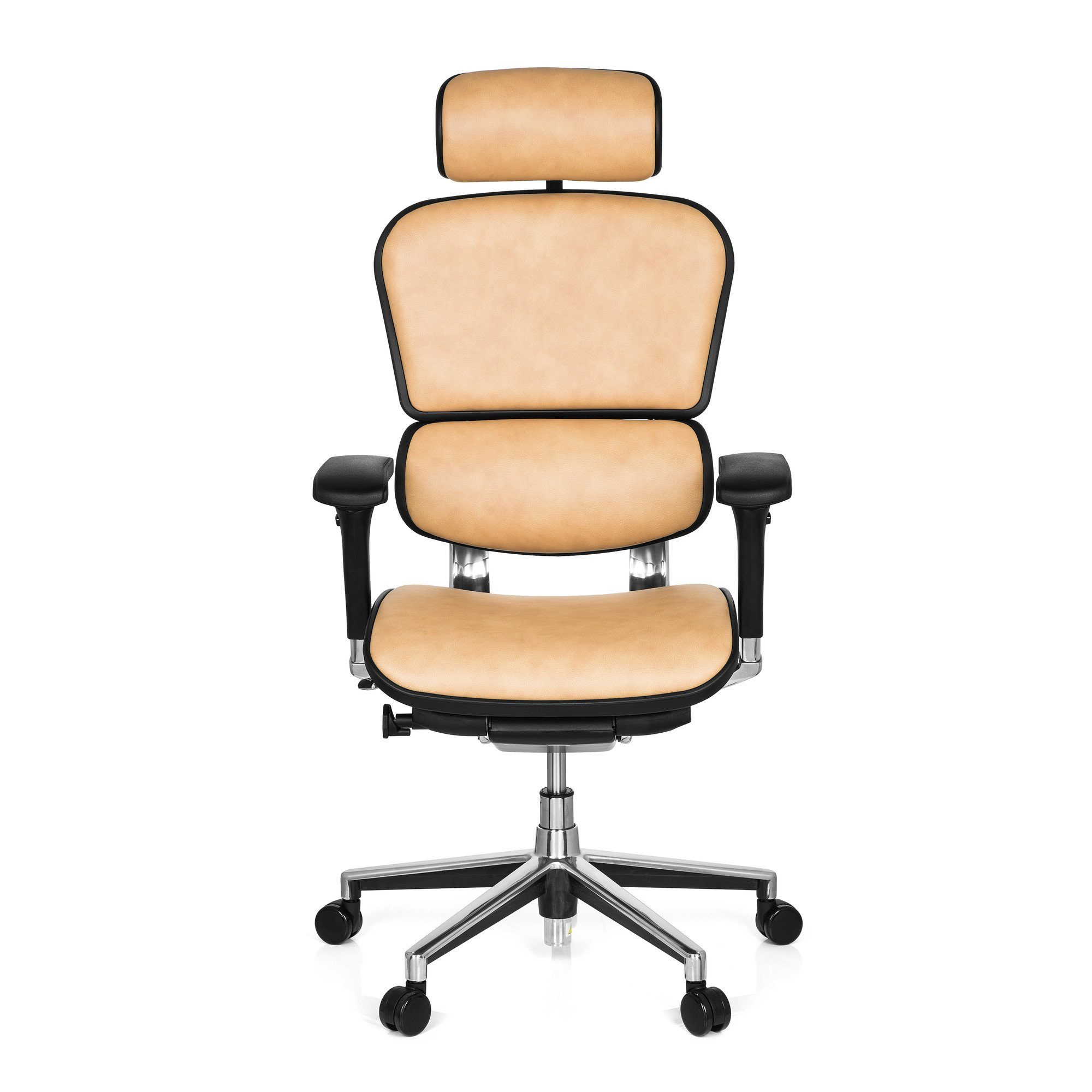 St), Drehstuhl Luxus hjh Leder OFFICE Bürostuhl Chefsessel (1 ERGOHUMAN Safran ergonomisch