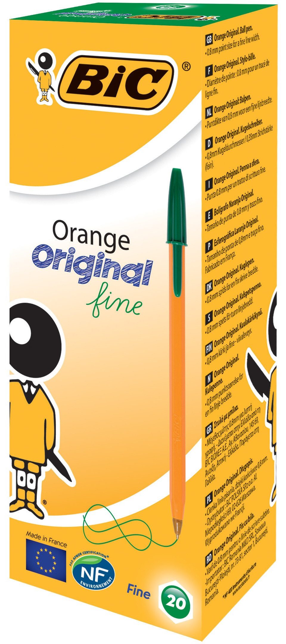 BIC Kugelschreiber BIC Kugelschreiber Orange Original fine 0.35mm grün, 20er Set