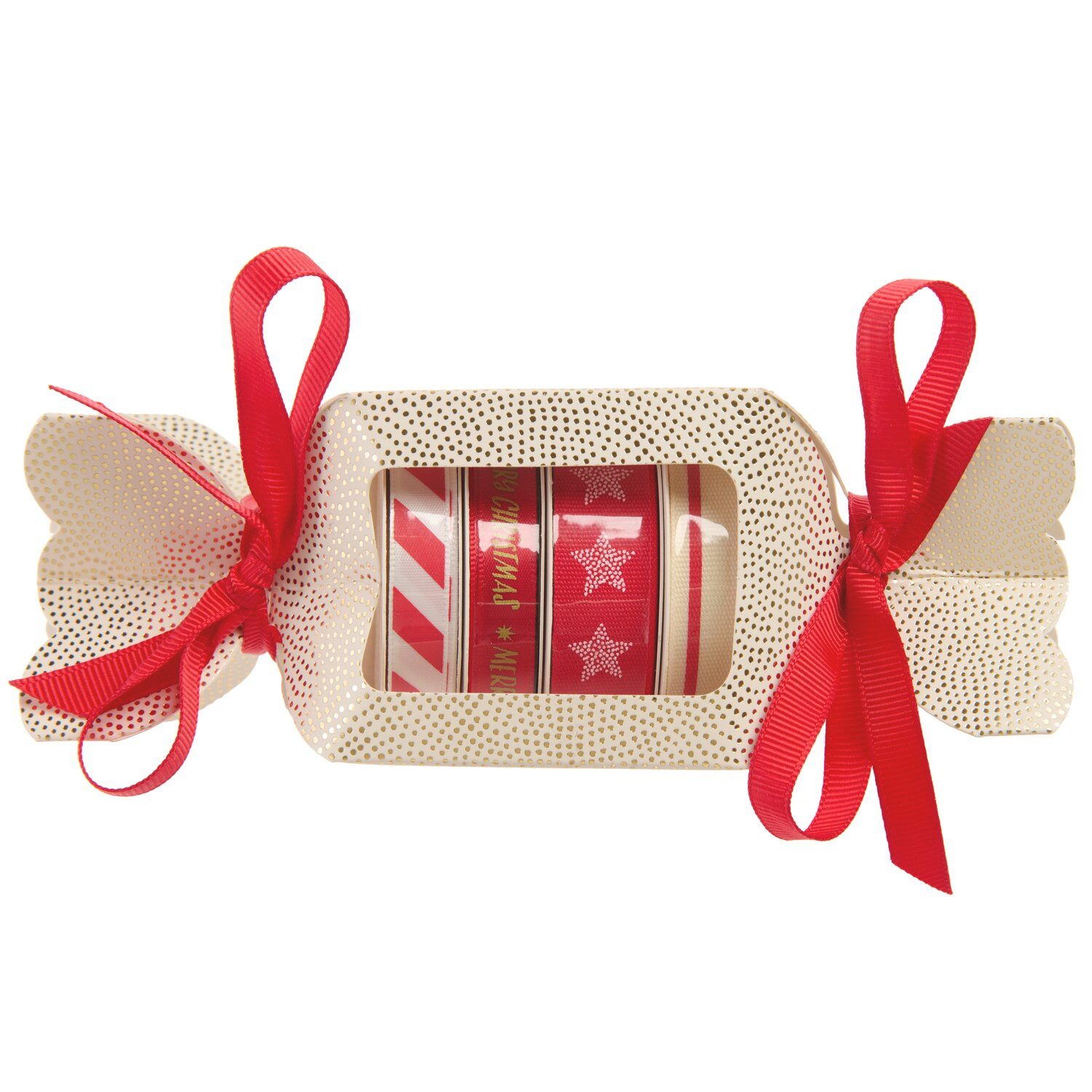 Rico Design Geschenkpapier Geschenkband-Set Advent Advent Rot 4 Stück