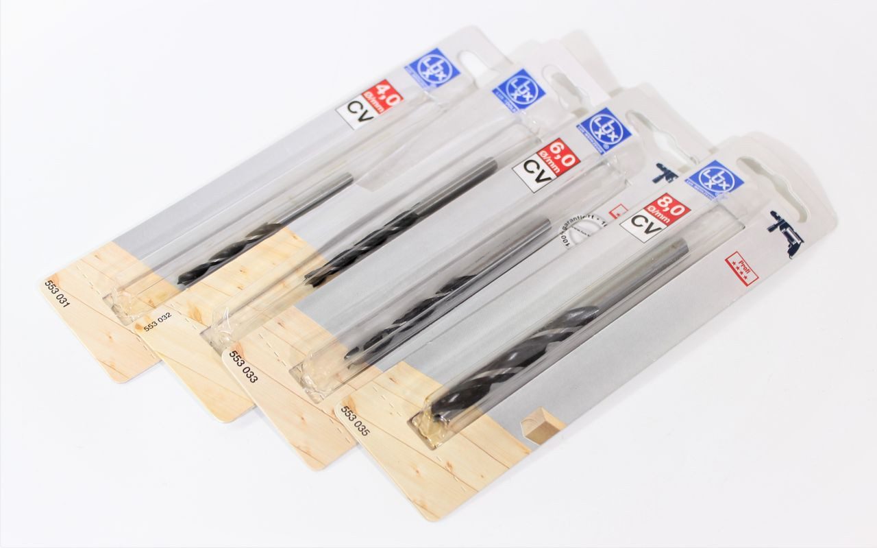 Lux Holzbohrer LUX Holzbohrer Set 4-teilig ø 4,5,6,8 mm CV Дрель bohren Handwe…