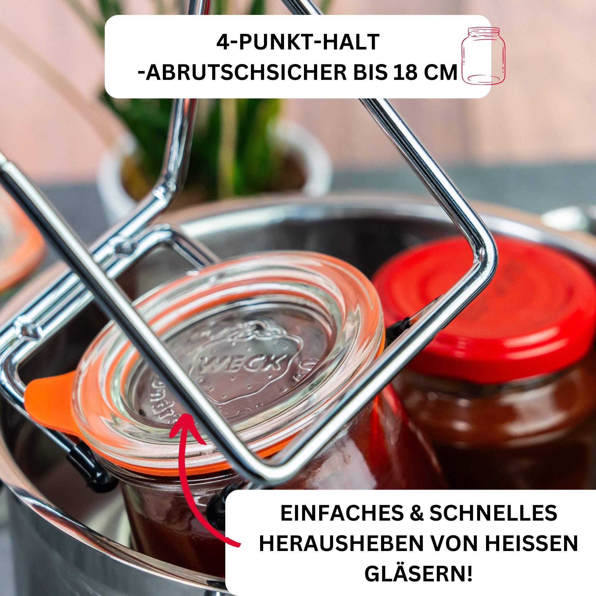 WESTMARK Einmachglas Konserven-/Einmachglas-Heber, für Glasdurchmesser bis 18 cm, PE