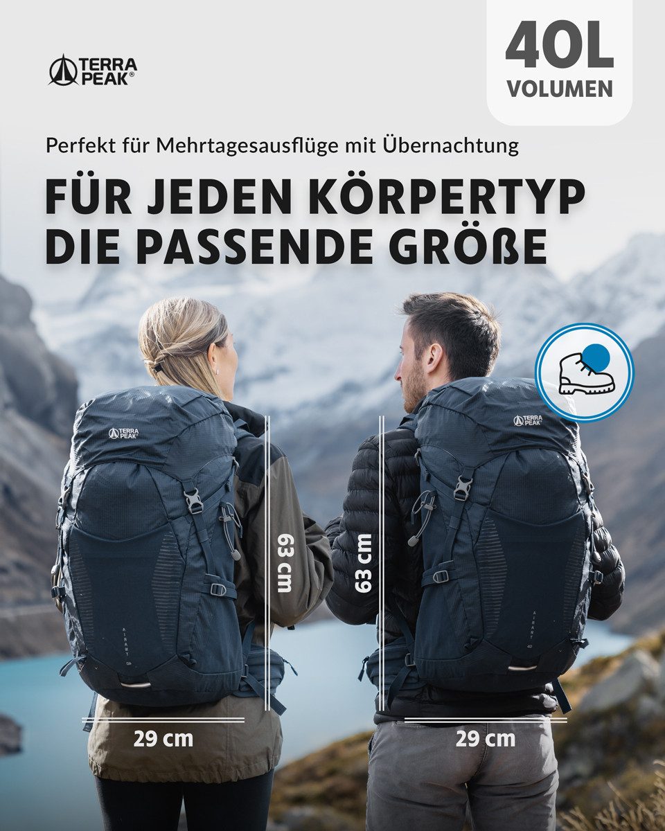 Terra Peak Wanderrucksack Airant 40, Rucksack mit belüftetem Netzrücken gro günstig online kaufen
