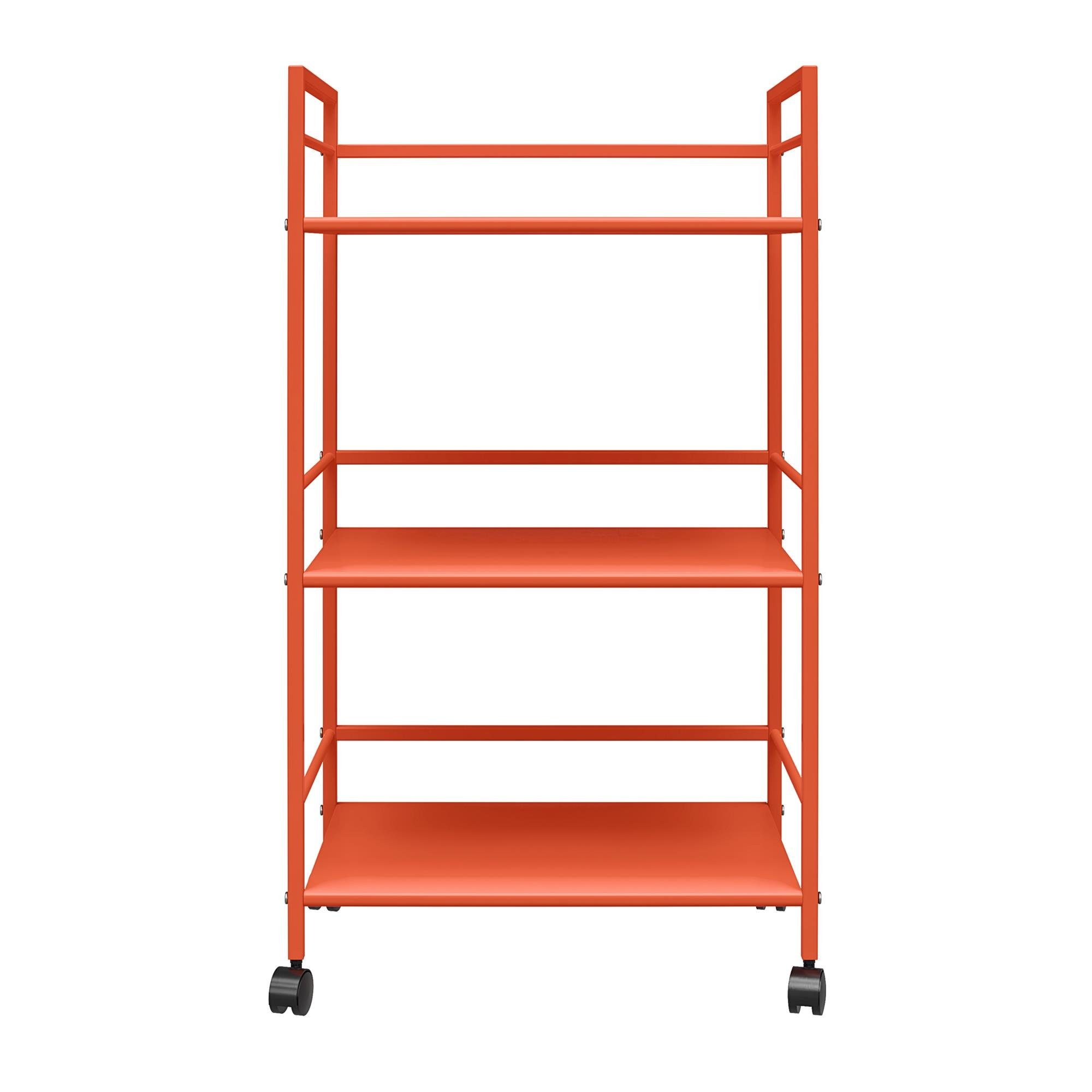 cm mit 3 Breite Fächer, Cache, aus Rollwagen 43 orange Metall loft24