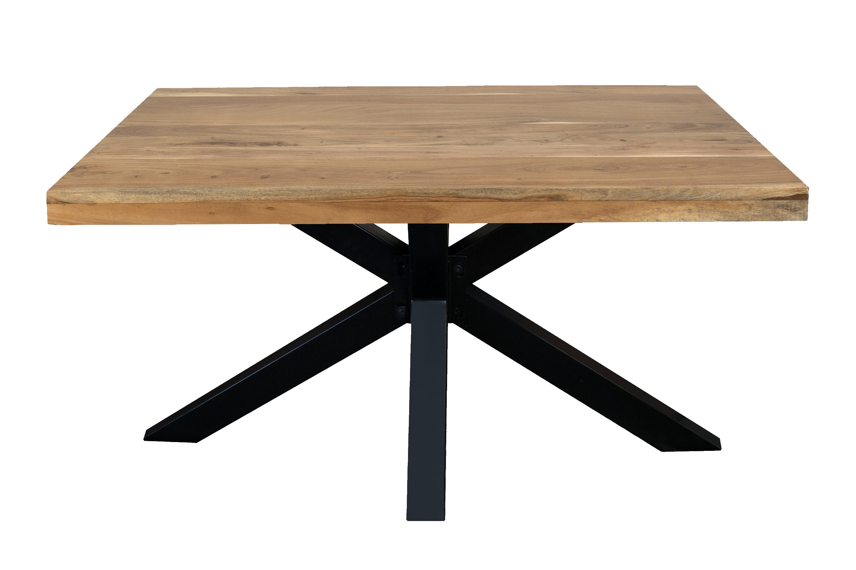 Loreno® Esstisch Akazienholz, Metallgestell Spider-Form, gerade günstig online kaufen