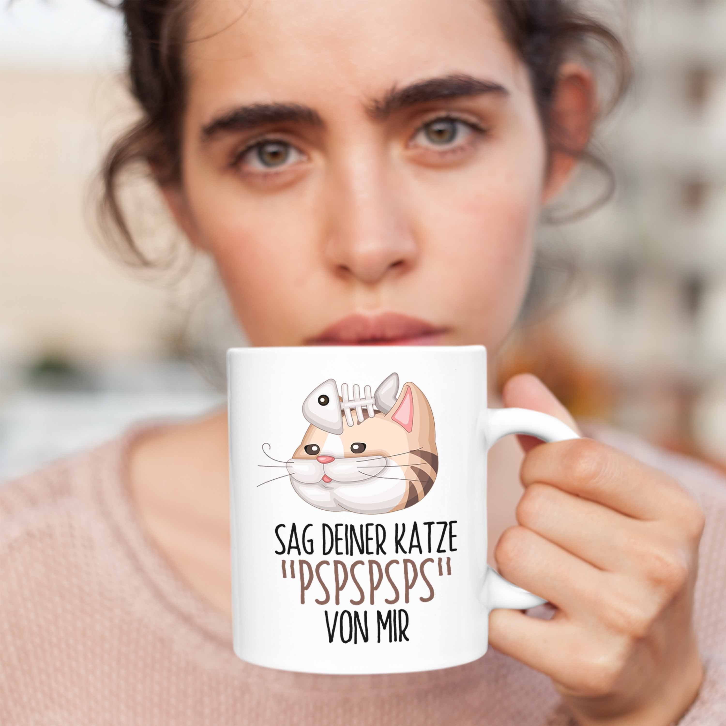 Mir Deiner Pspspsps Katzen-Besitz für Weiss Tasse Tasse Geschenkidee Katze Von Sag Trendation