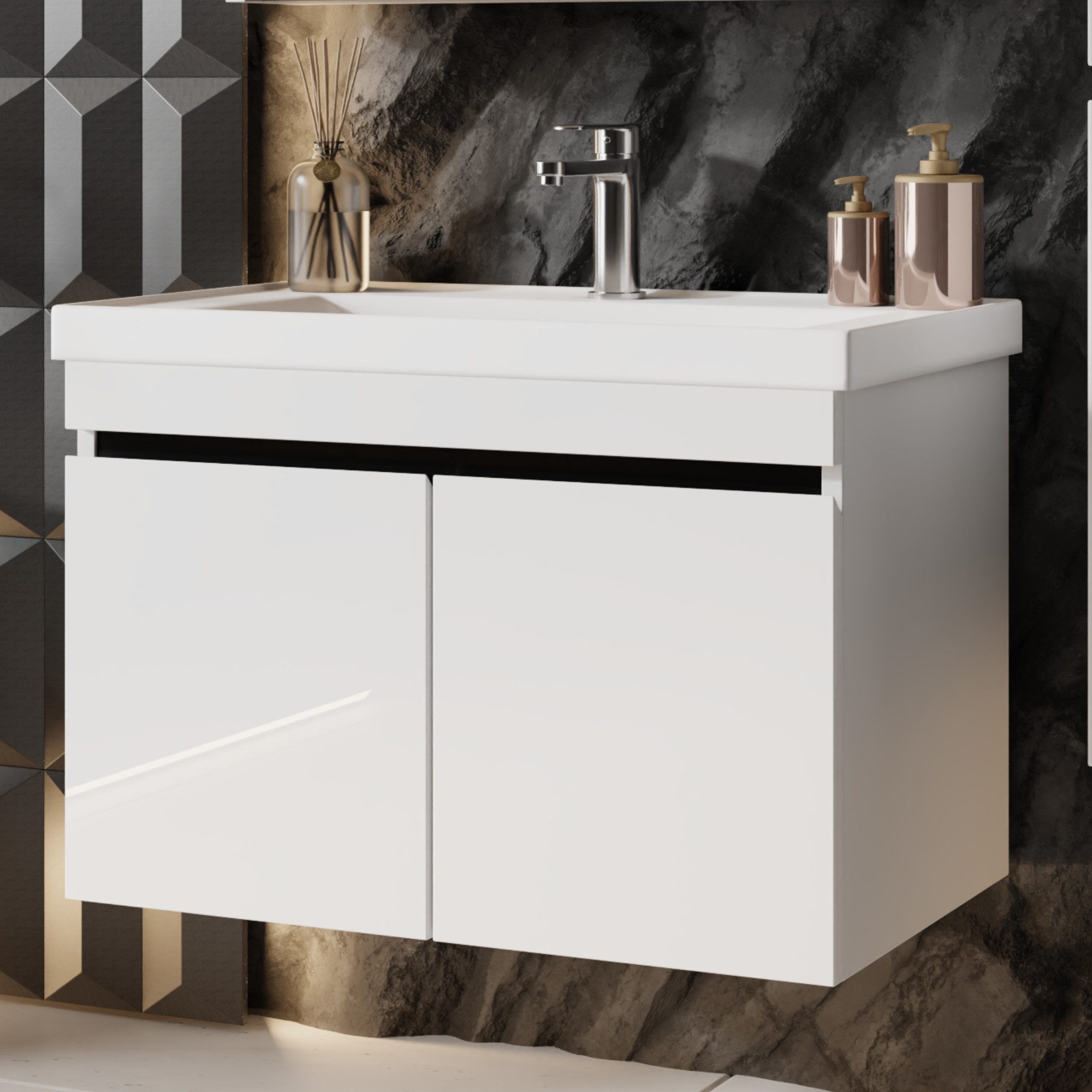 Karen Waschtisch-Set Waschtisch mit Unterschrank Venus Weiß, (2-St., Der Li günstig online kaufen